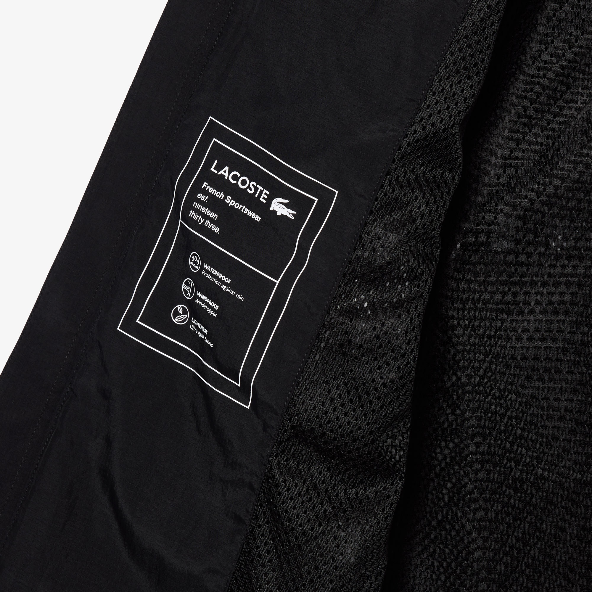 Lacoste Erkek Regular Fit Kapüşonlu Siyah Yağmurluk