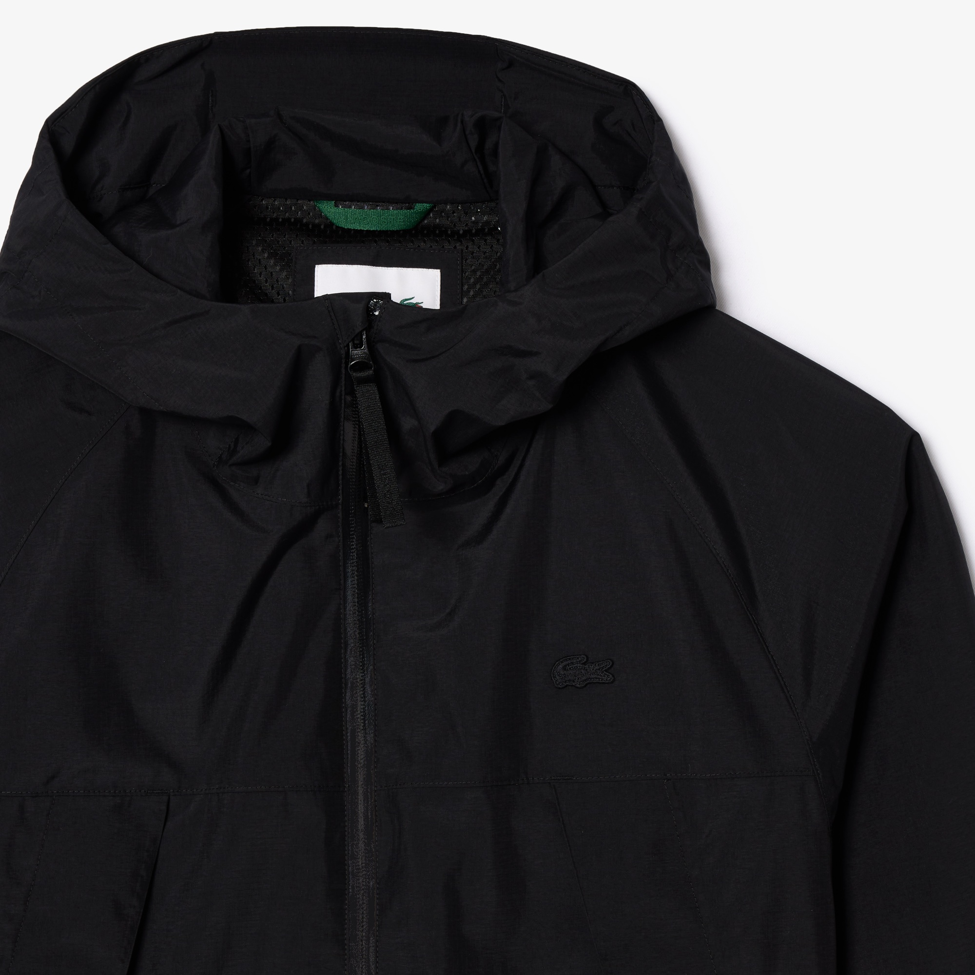 Lacoste Erkek Regular Fit Kapüşonlu Siyah Yağmurluk