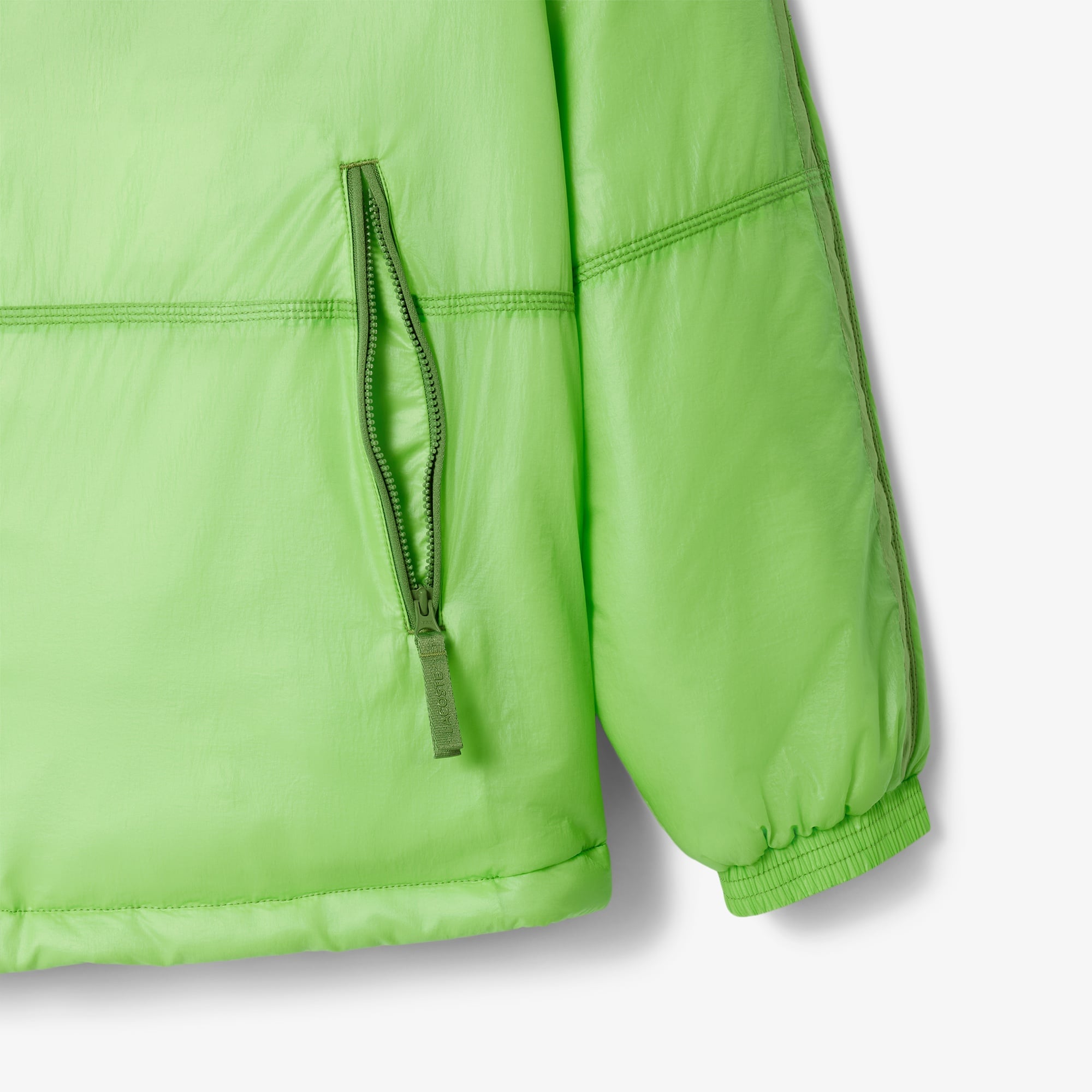 Lacoste Relaxed Fit Erkek Kapüşonlu Yeşil Mont