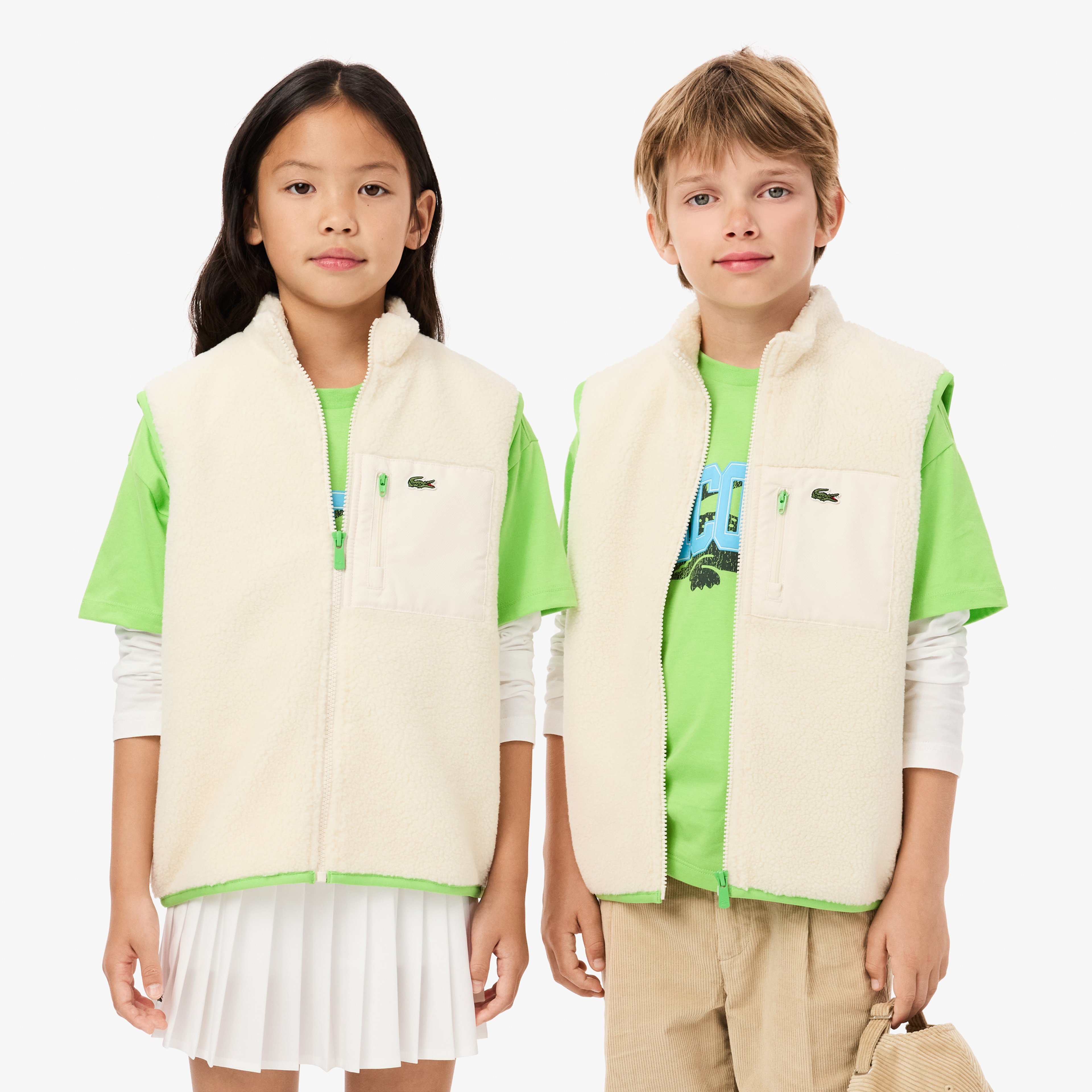 Çocuk Dik Yaka Bej Yelek