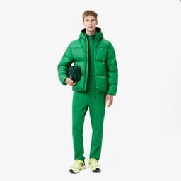 Lacoste Erkek Relaxed Fit Kapüşonlu Yeşil Şişme Mont Yeşil