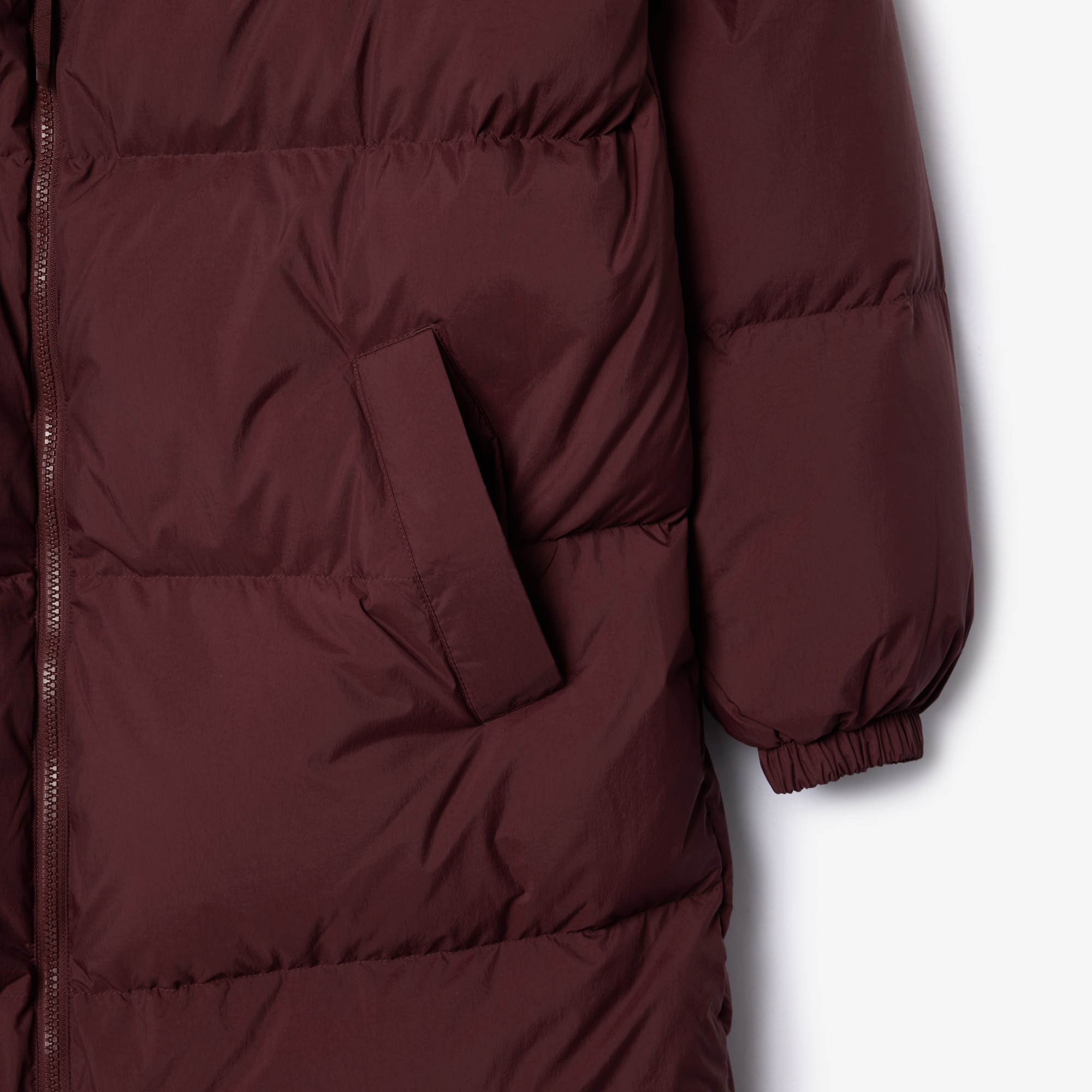 Lacoste Kadın Oversize Fit Kapüşonlu Bordo Mont