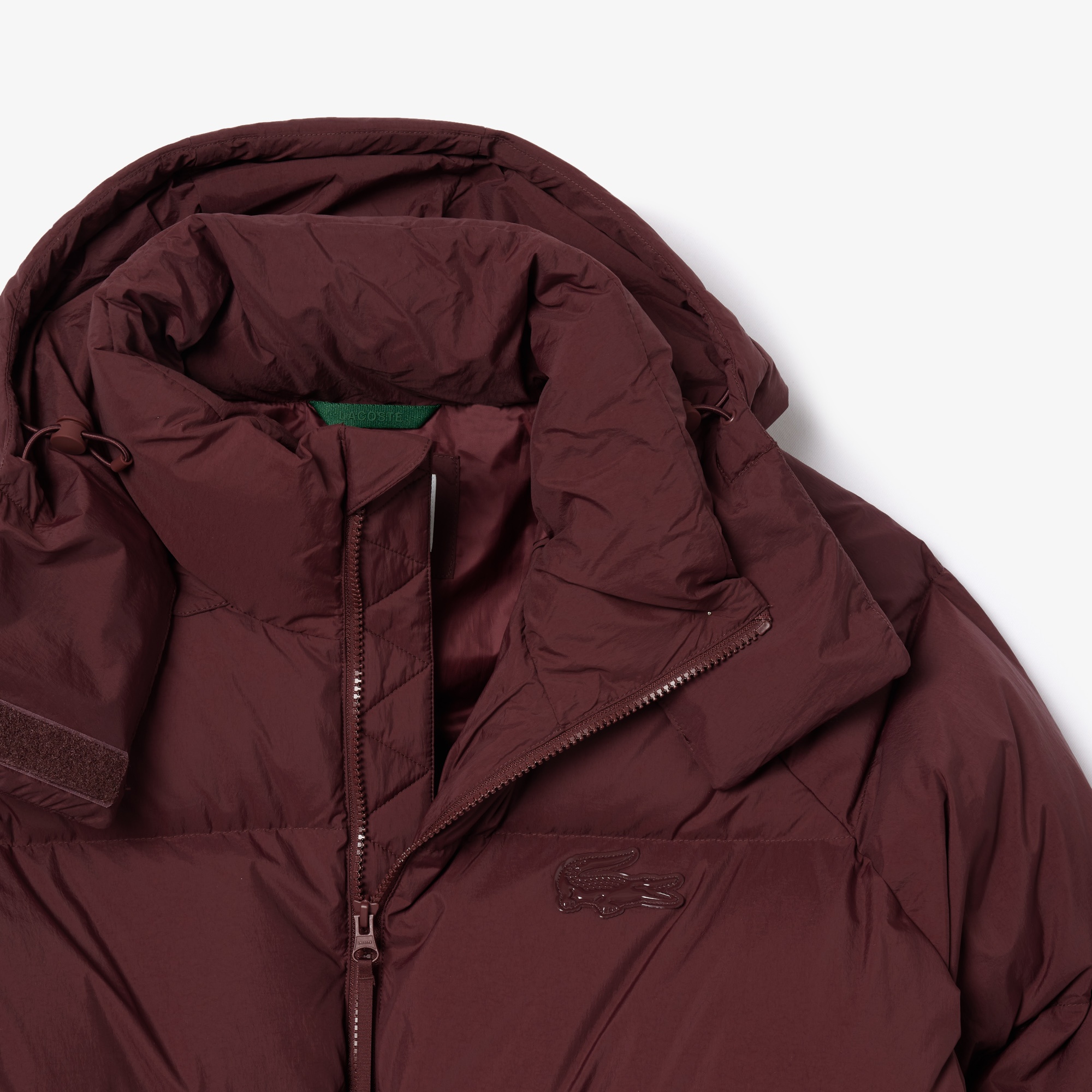 Lacoste Kadın Oversize Fit Kapüşonlu Bordo Mont