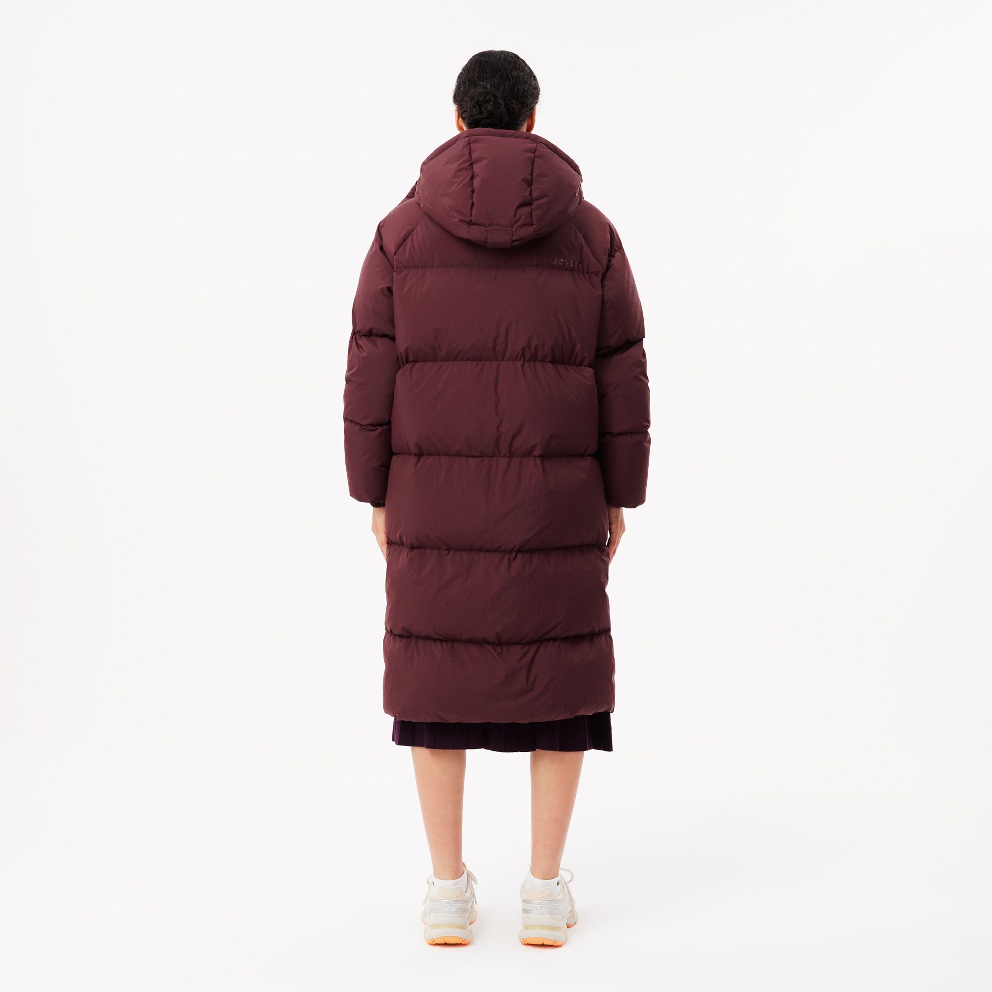 Lacoste Kadın Oversize Fit Kapüşonlu Bordo Mont