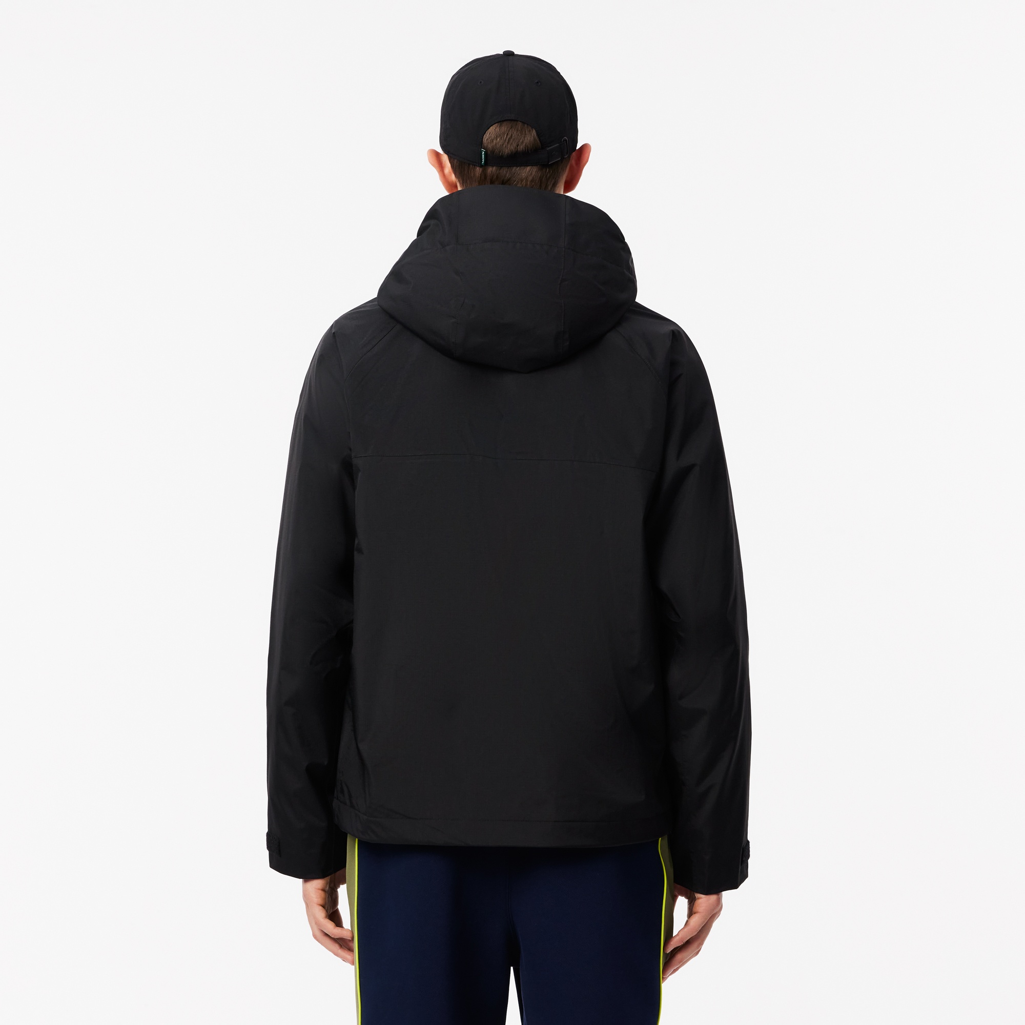 Lacoste Erkek Regular Fit Kapüşonlu Siyah Yağmurluk