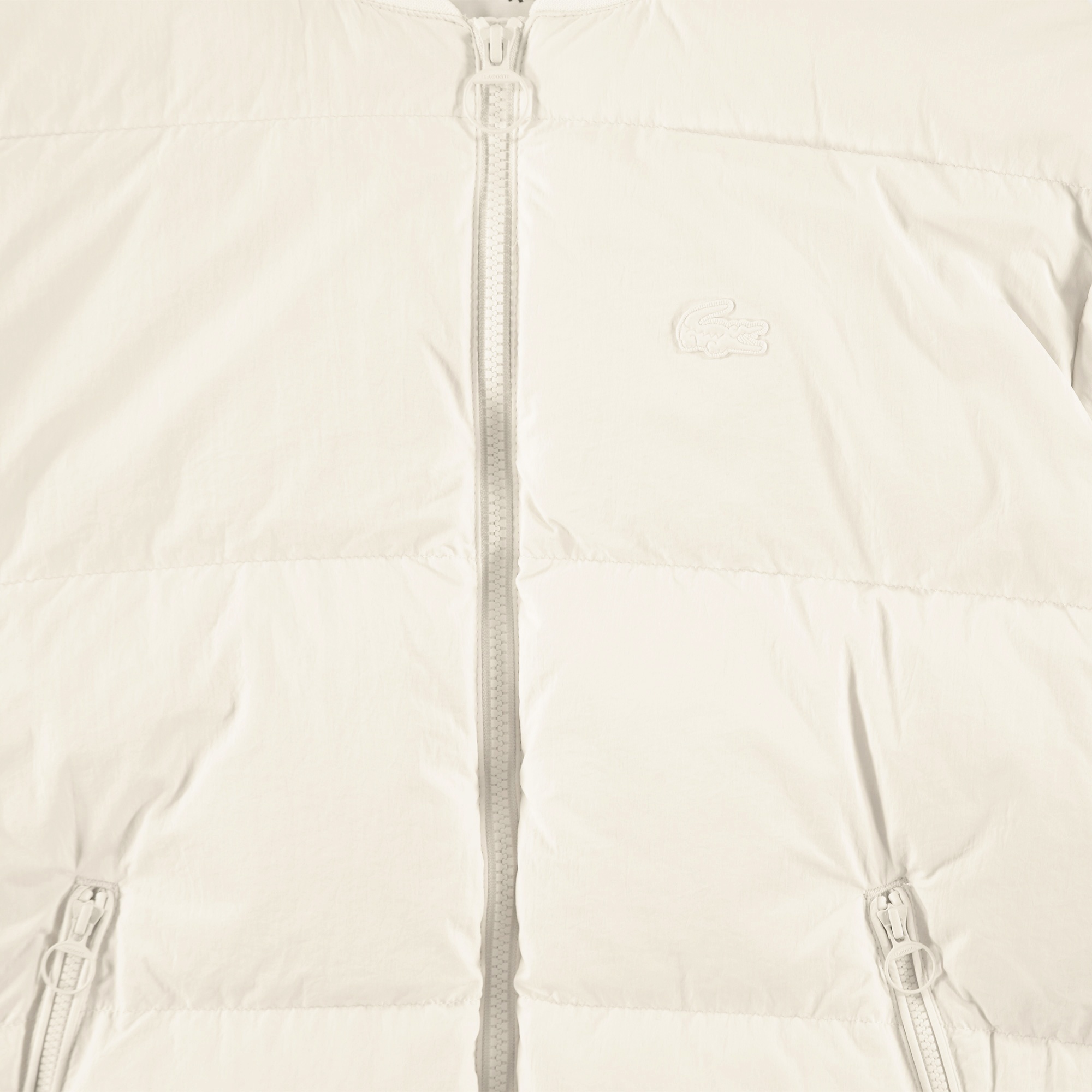 Lacoste Kadın Relaxed Fit Dik Yaka Krem Mont