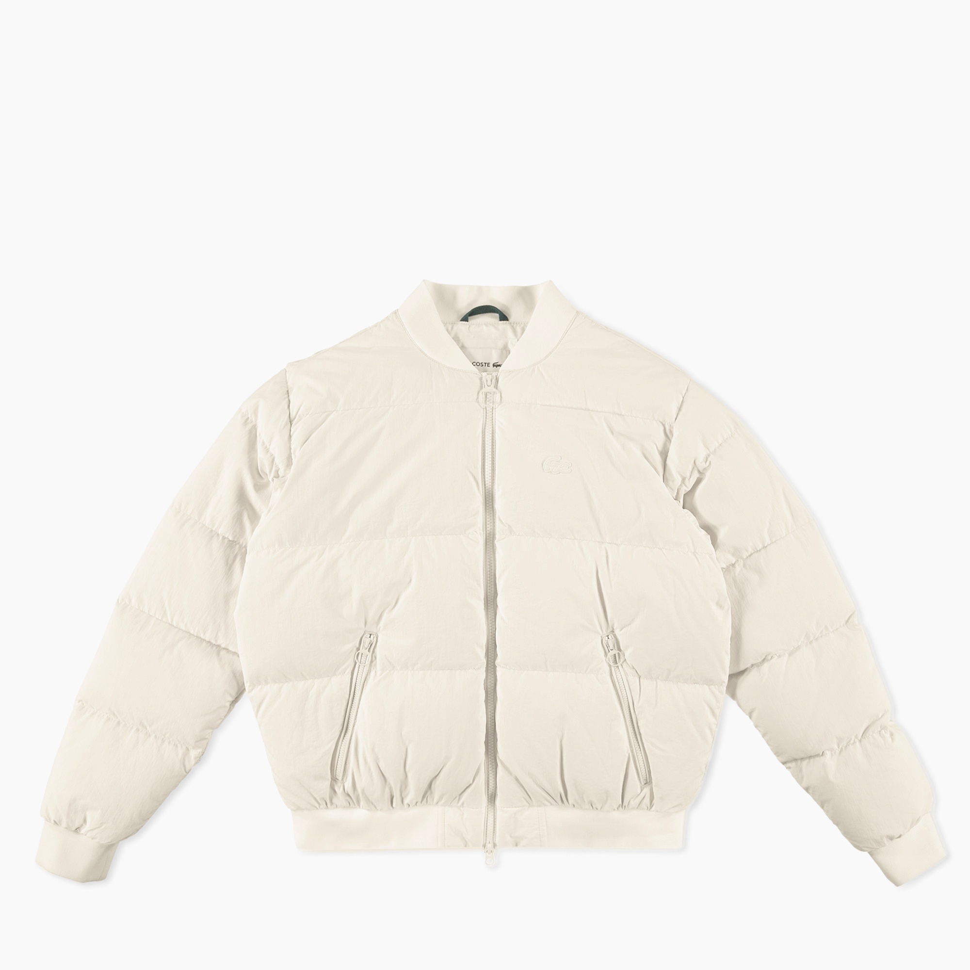 Lacoste Kadın Relaxed Fit Dik Yaka Krem Mont