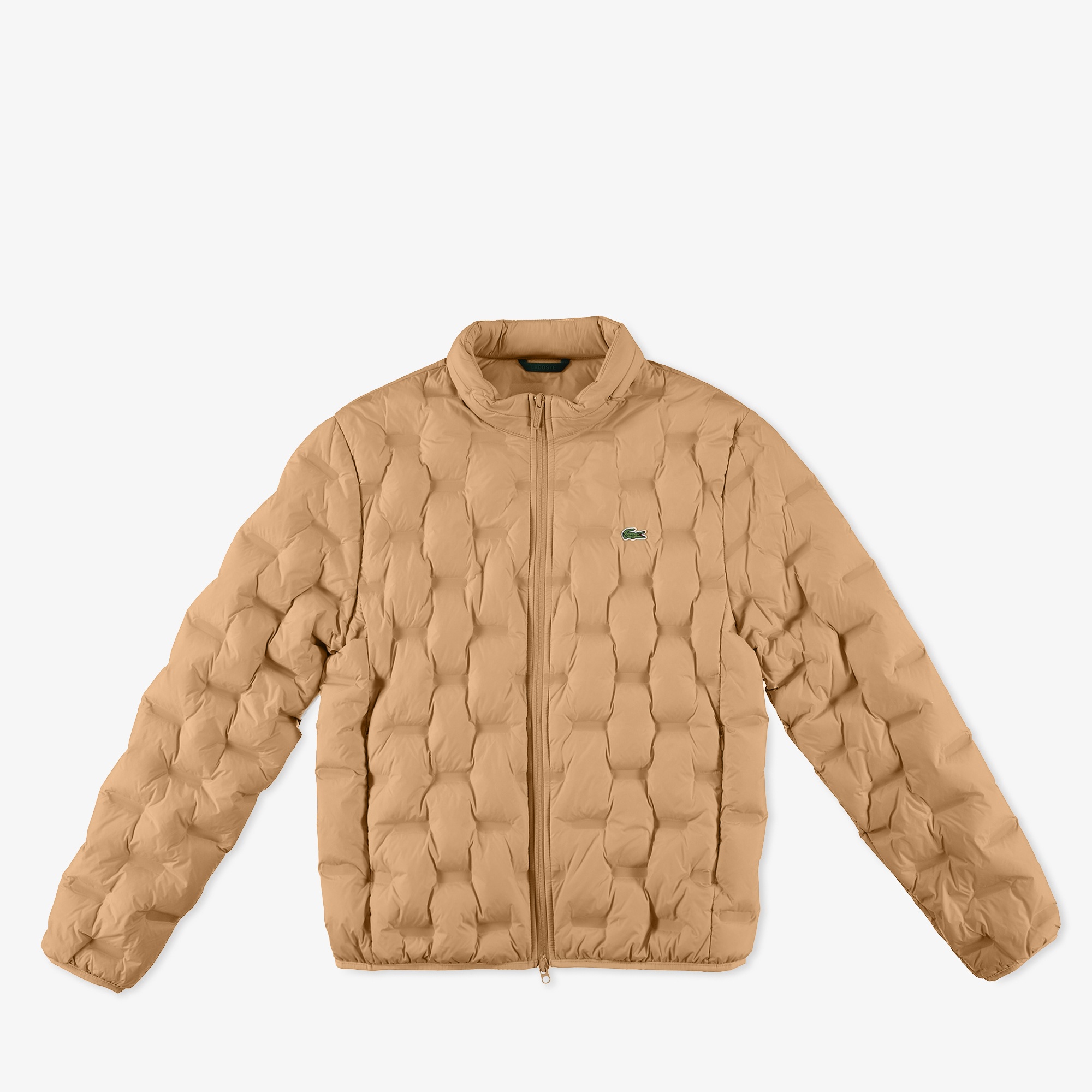 Lacoste Erkek Regular Fit Kapüşonlu Kapitone Kahverengi Mont