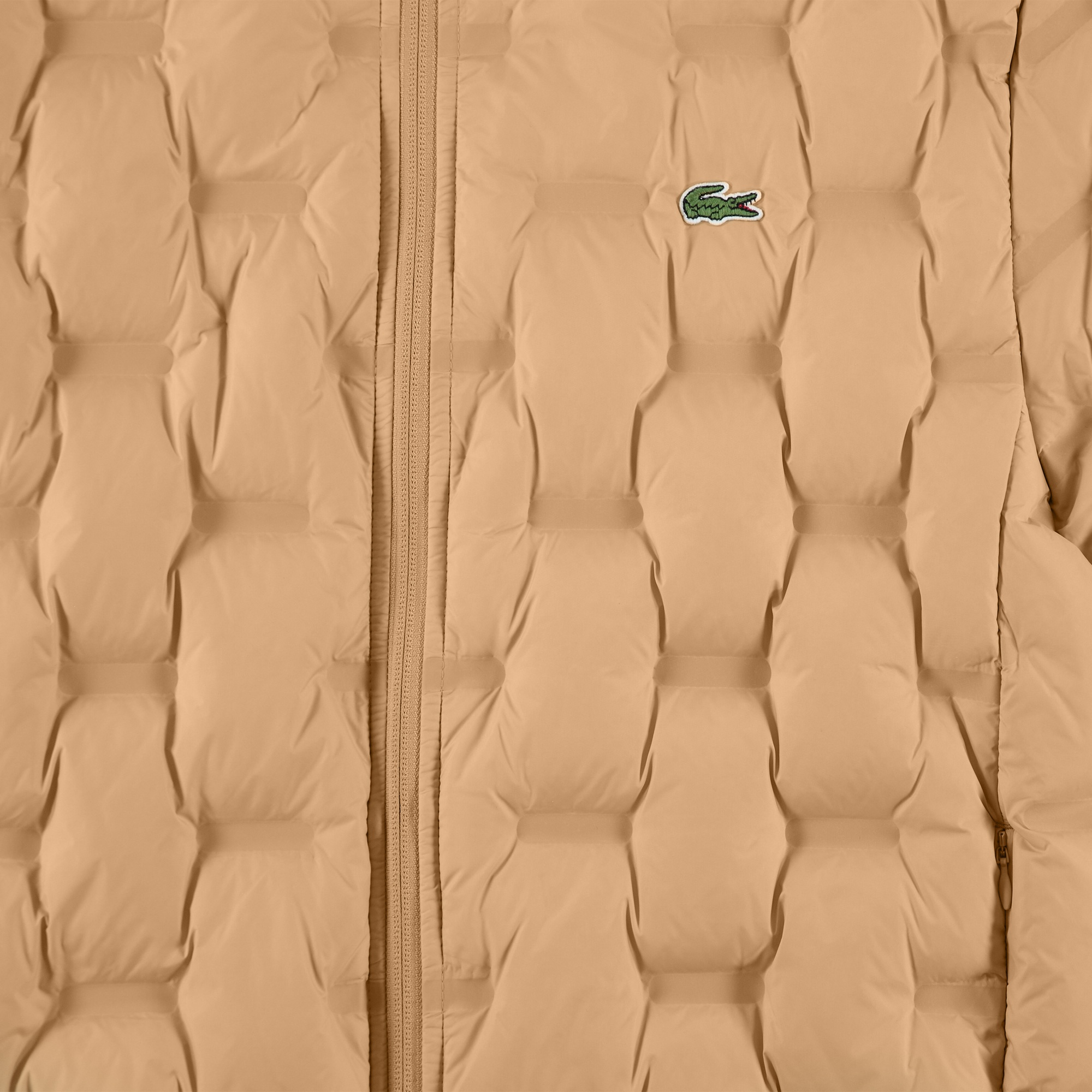 Lacoste Erkek Regular Fit Kapüşonlu Kapitone Kahverengi Mont