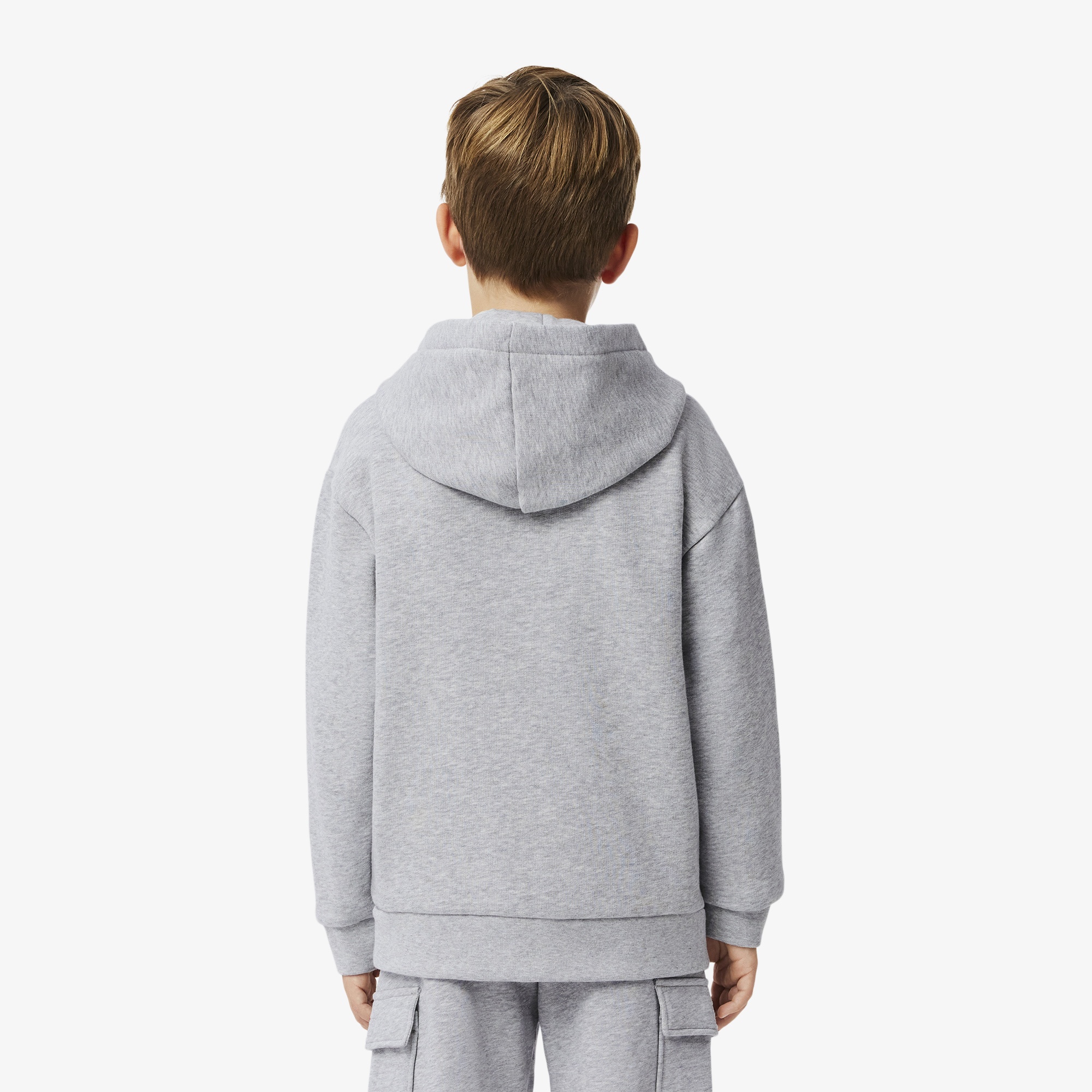 Lacoste Erkek Çocuk Kapüşonlu Baskılı Gri Sweatshirt