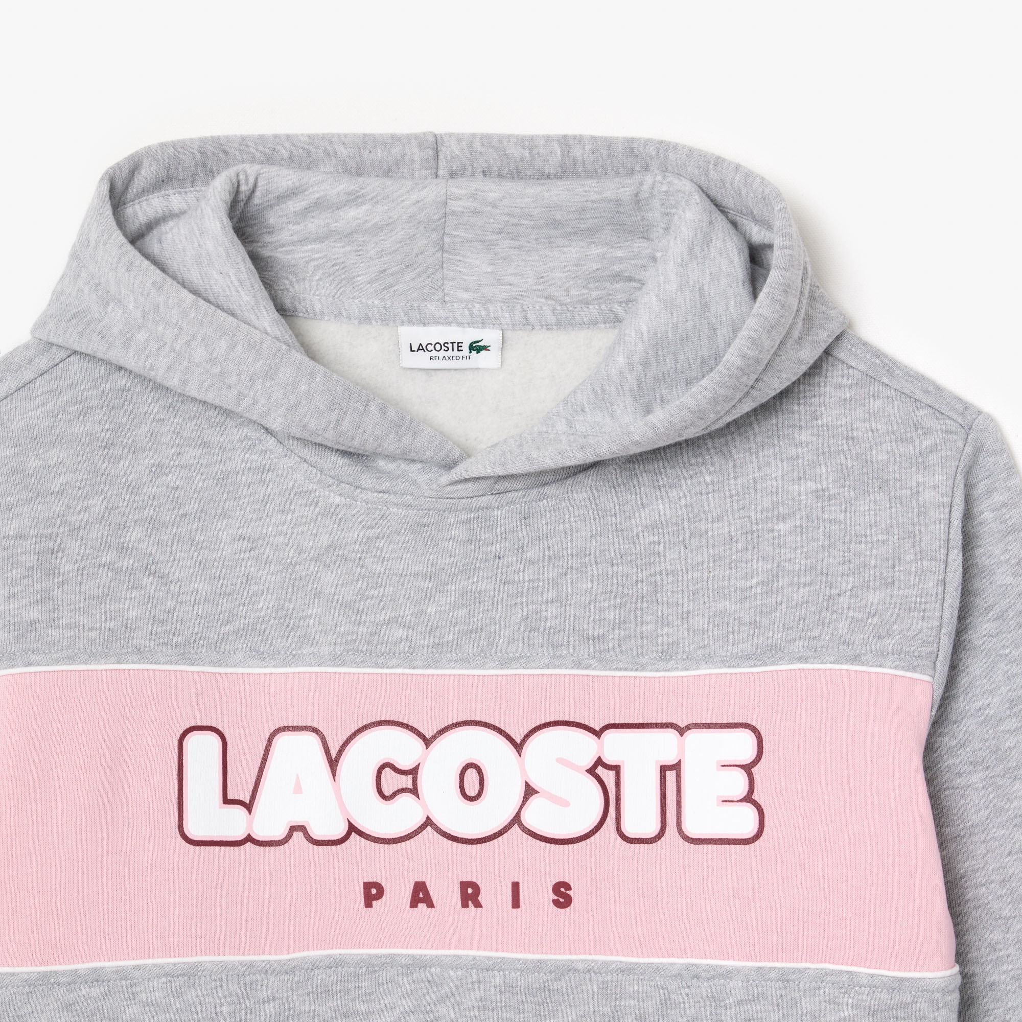 Lacoste Erkek Çocuk Kapüşonlu Baskılı Gri Sweatshirt