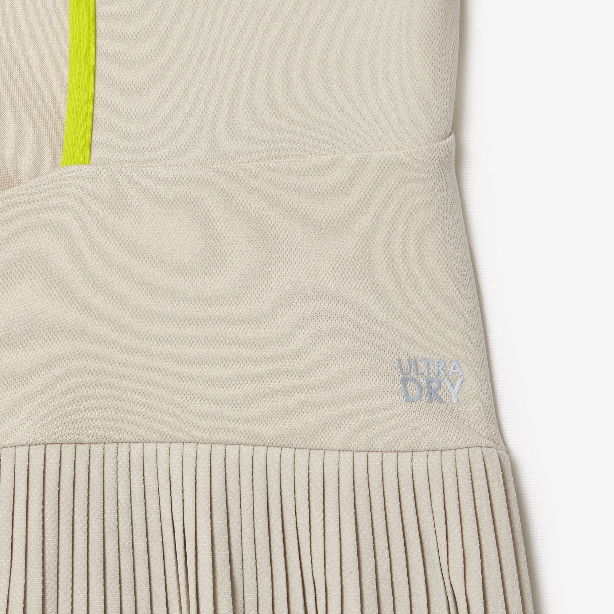 Lacoste Kadın Flare Fit Kolsuz Bisiklet Yaka Renk Bloklu Bej Elbise