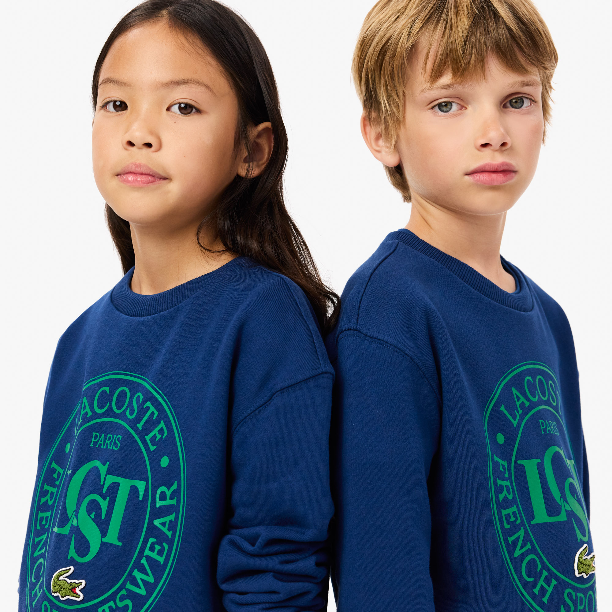 Lacoste Çocuk Bisiket Yaka Baskılı Lacivert Sweatshirt görsel 2