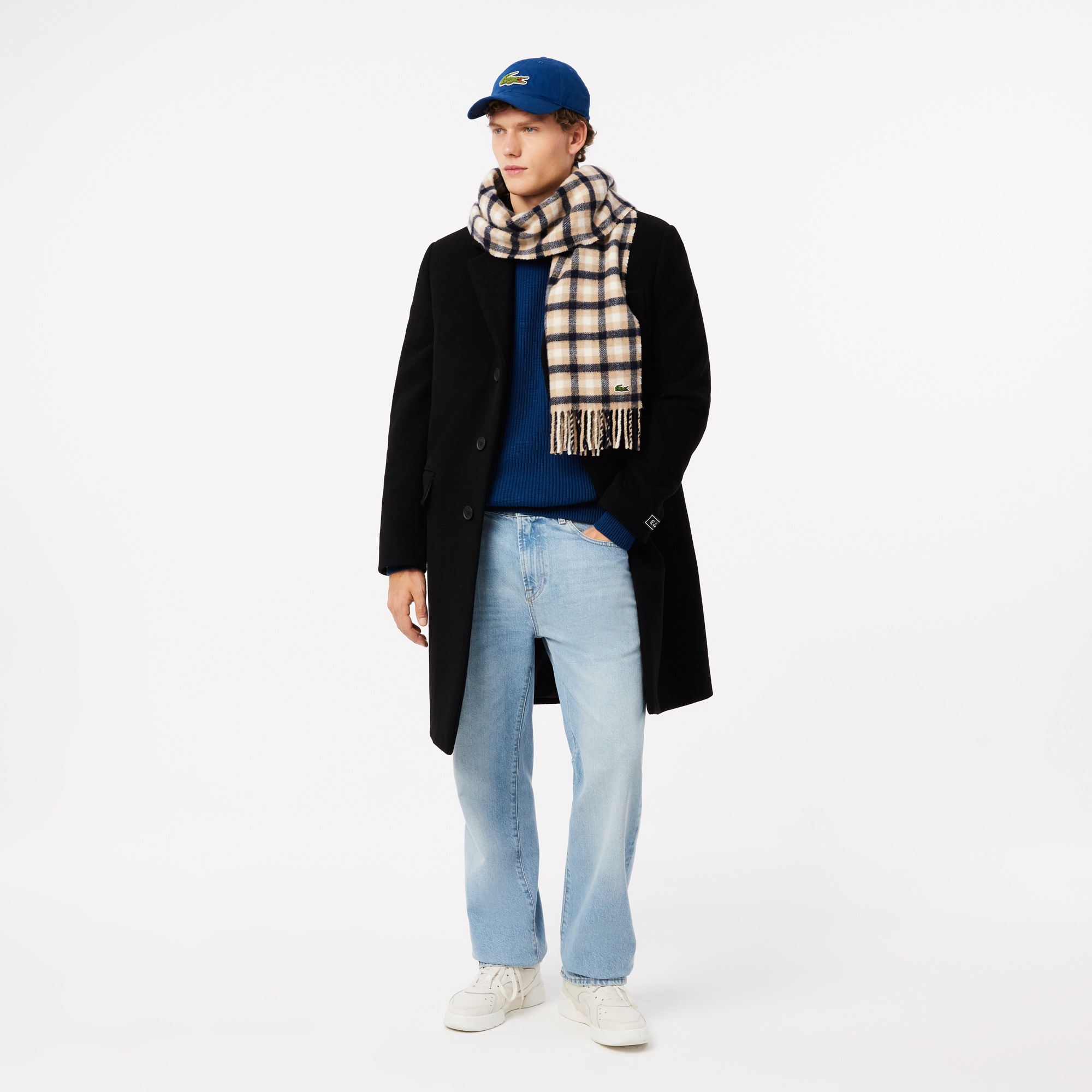 Lacoste Unisex Classic Fit Bisiklet Yaka Organik Pamuk Lacivert Kazak