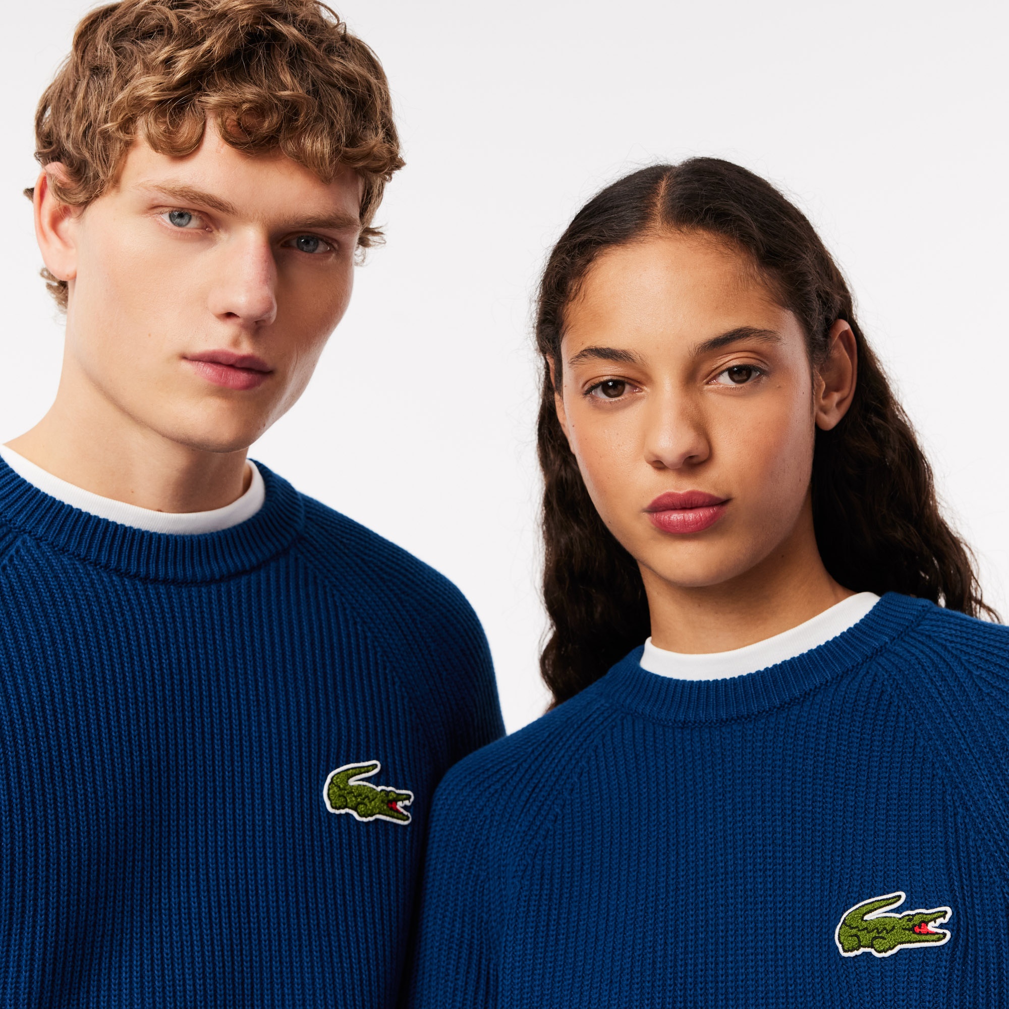 Lacoste Unisex Classic Fit Bisiklet Yaka Organik Pamuk Lacivert Kazak