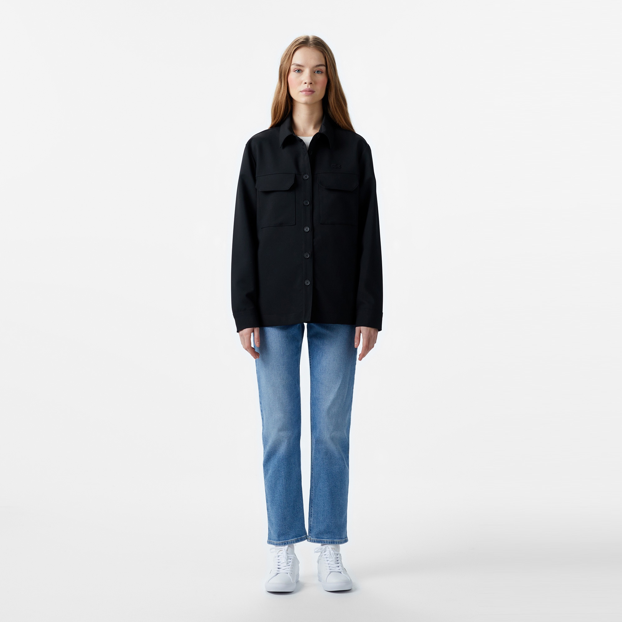 Lacoste Kadın Regular Fit Siyah Gömlek