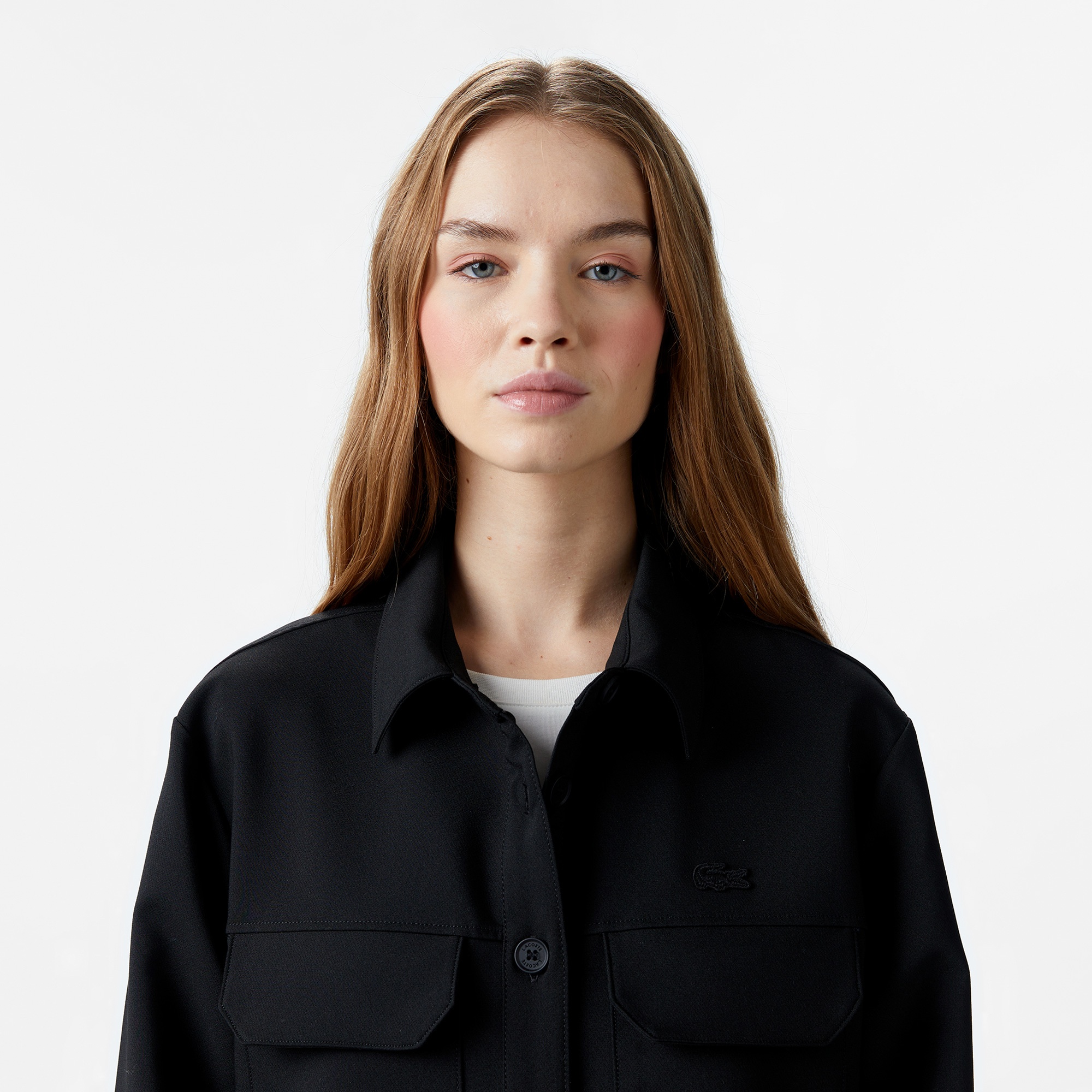 Lacoste Kadın Regular Fit Siyah Gömlek