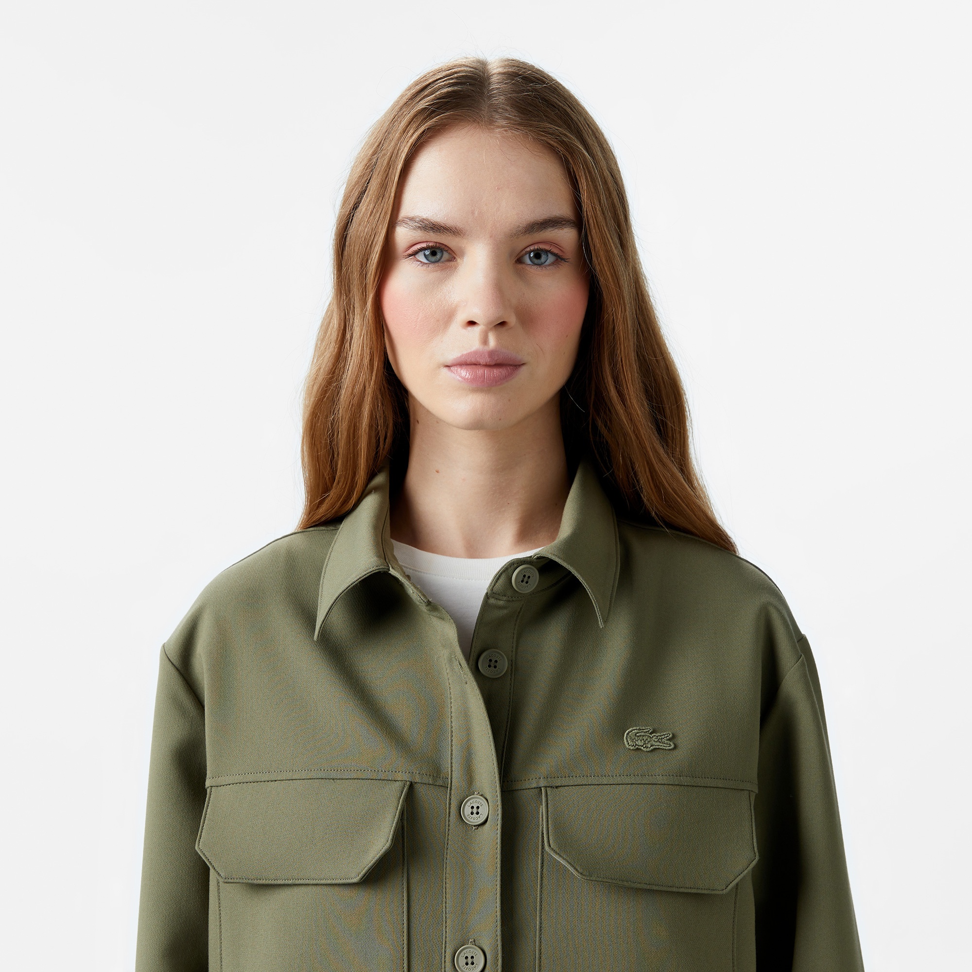 Lacoste Kadın Regular Fit Haki Gömlek