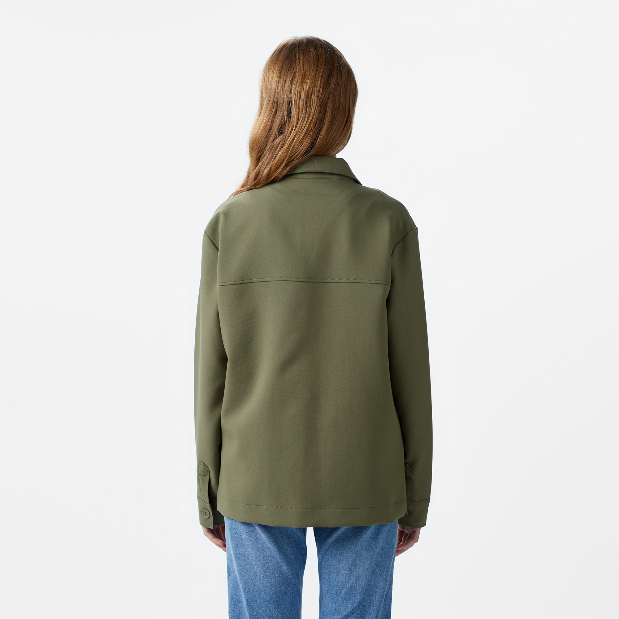 Lacoste Kadın Regular Fit Haki Gömlek