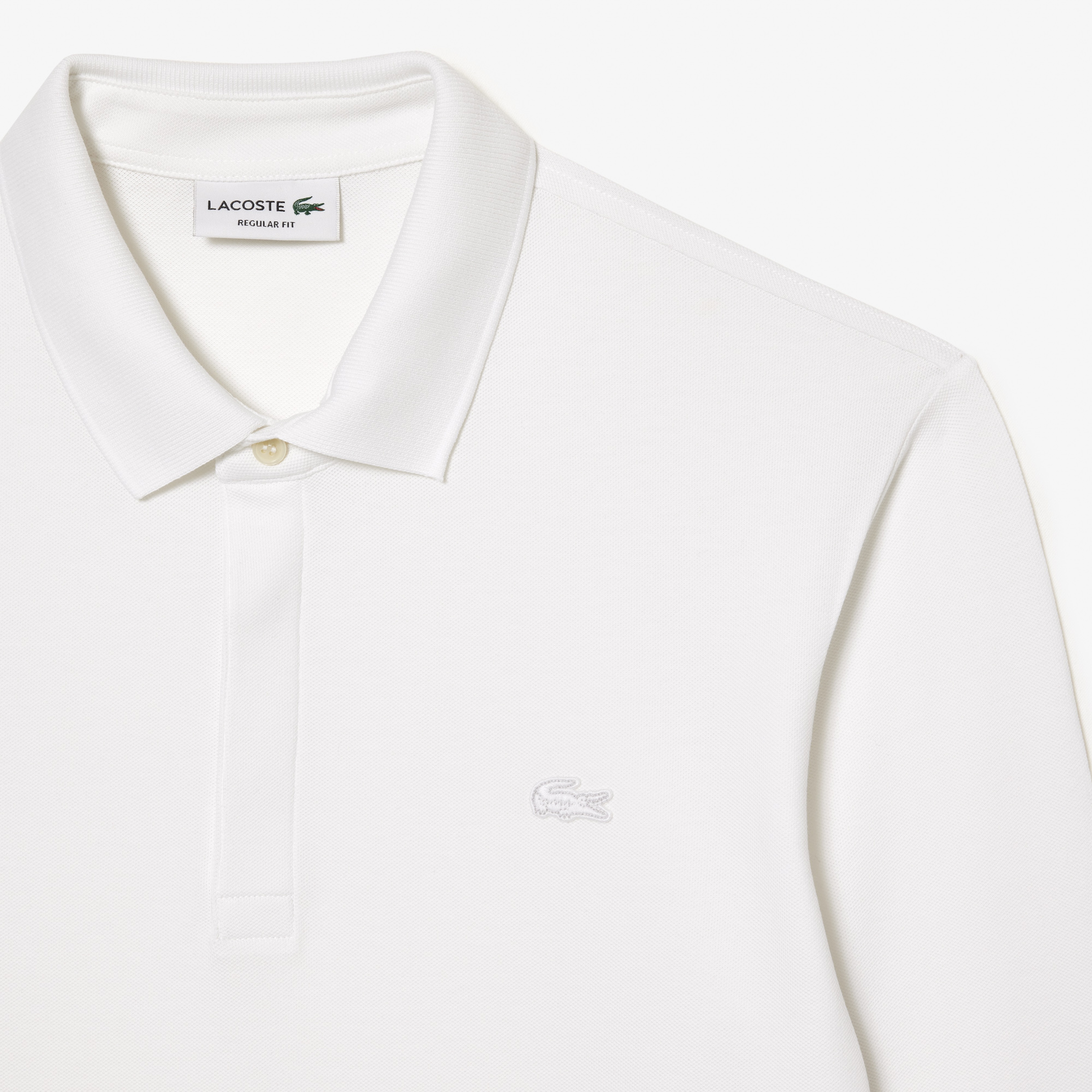 Erkek Regular Fit Uzun Kollu Beyaz Paris Polo