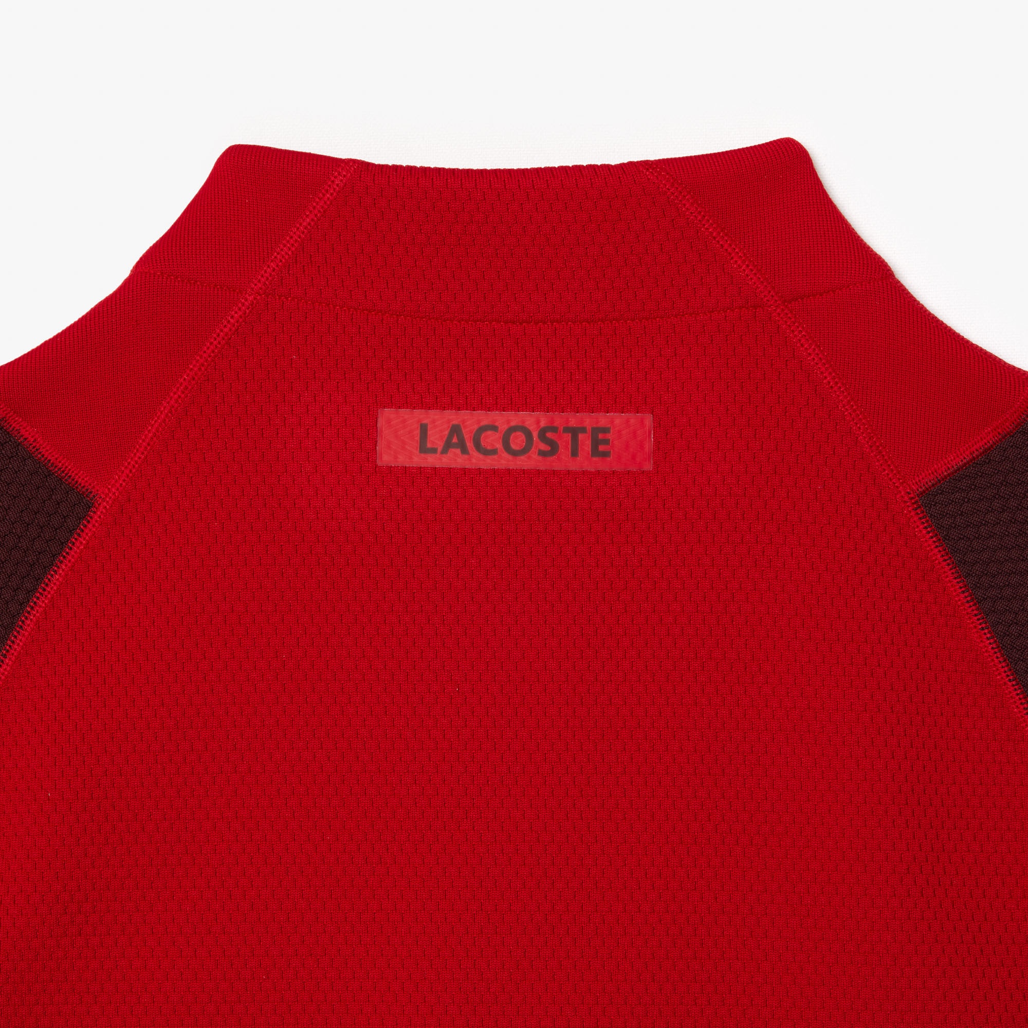 Lacoste X Novak Djokovic Erkek Regular Fit Fermuarlı Renk Bloklu Kırmızı Sweatshirt