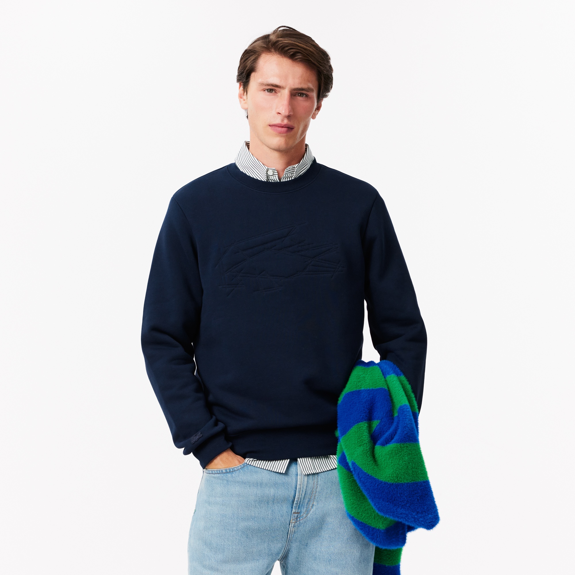 Lacoste Erkek Classic Fit Bisiklet Yaka Lacivert Sweatshirt