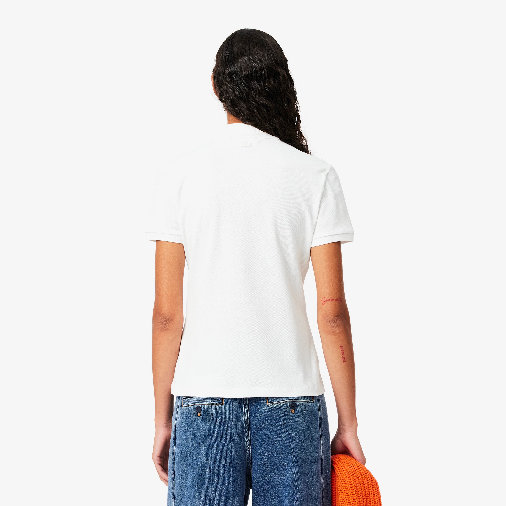 Lacoste Kadın Slim Fit Beyaz Polo