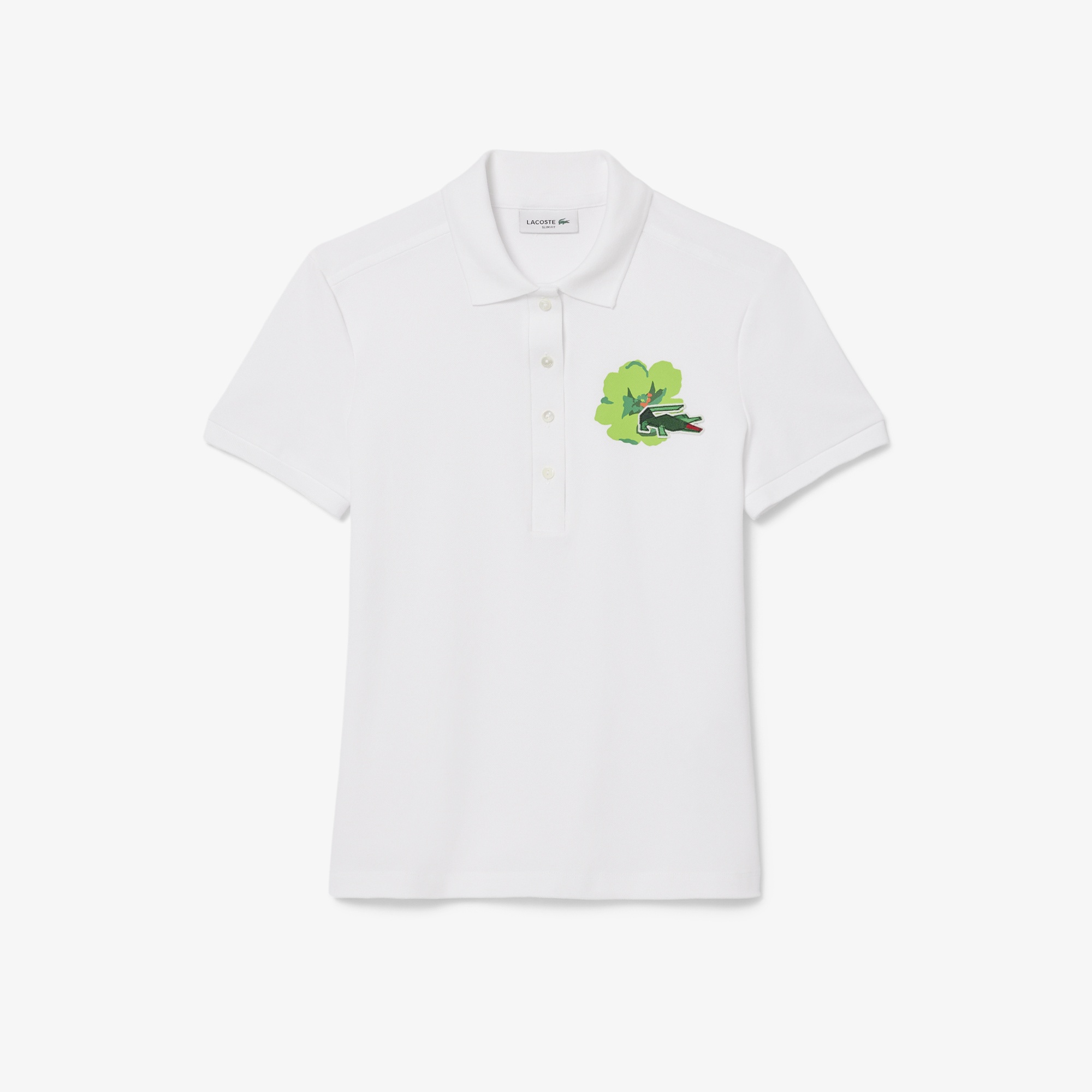Lacoste Kadın Slim Fit Beyaz Polo