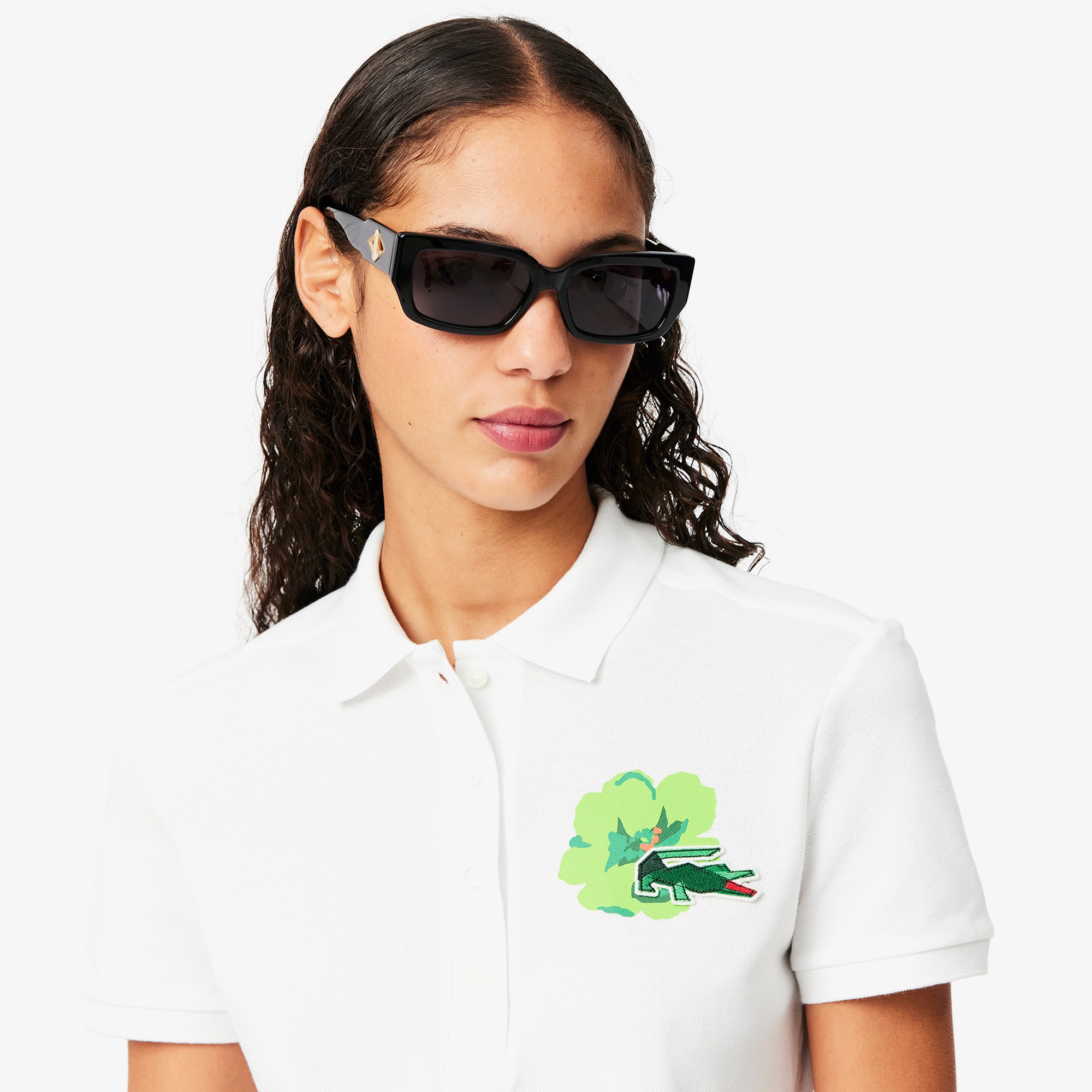 Lacoste Kadın Slim Fit Beyaz Polo