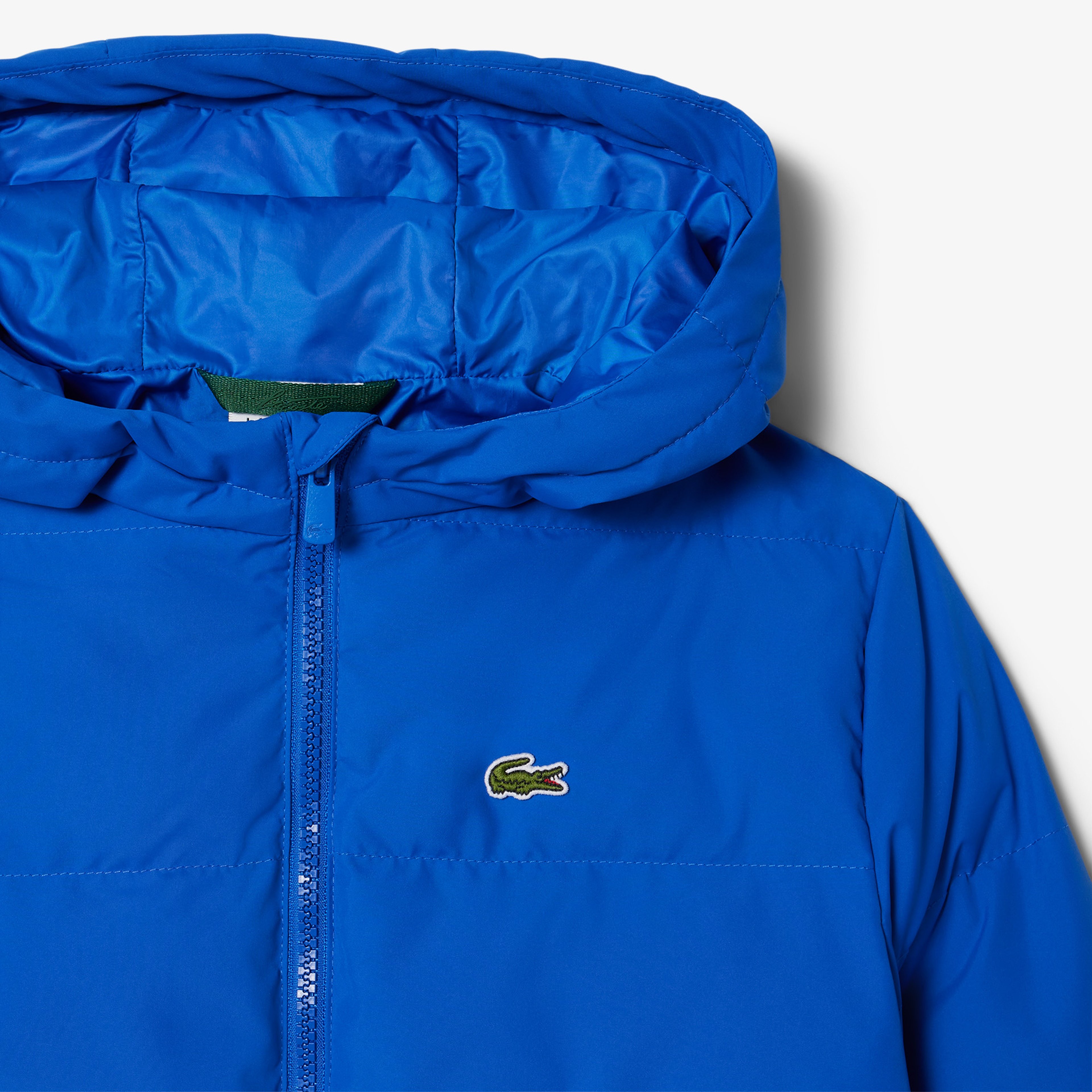 Çocuk Kapüşonlu Mavi Şişme Mont