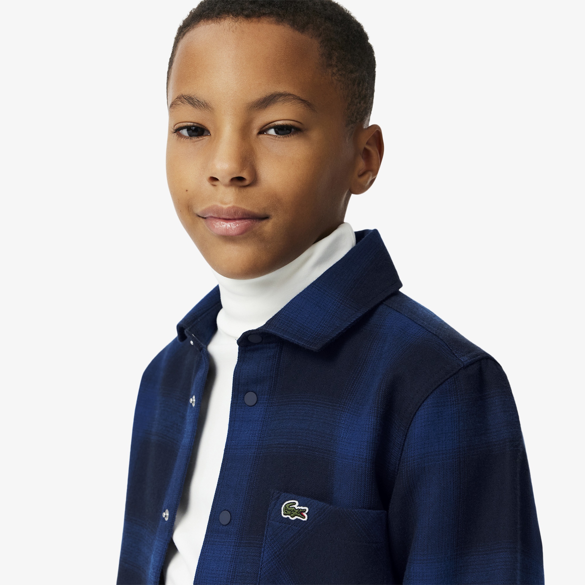 Lacoste Erkek Çocuk Ekose Lacivert Gömlek