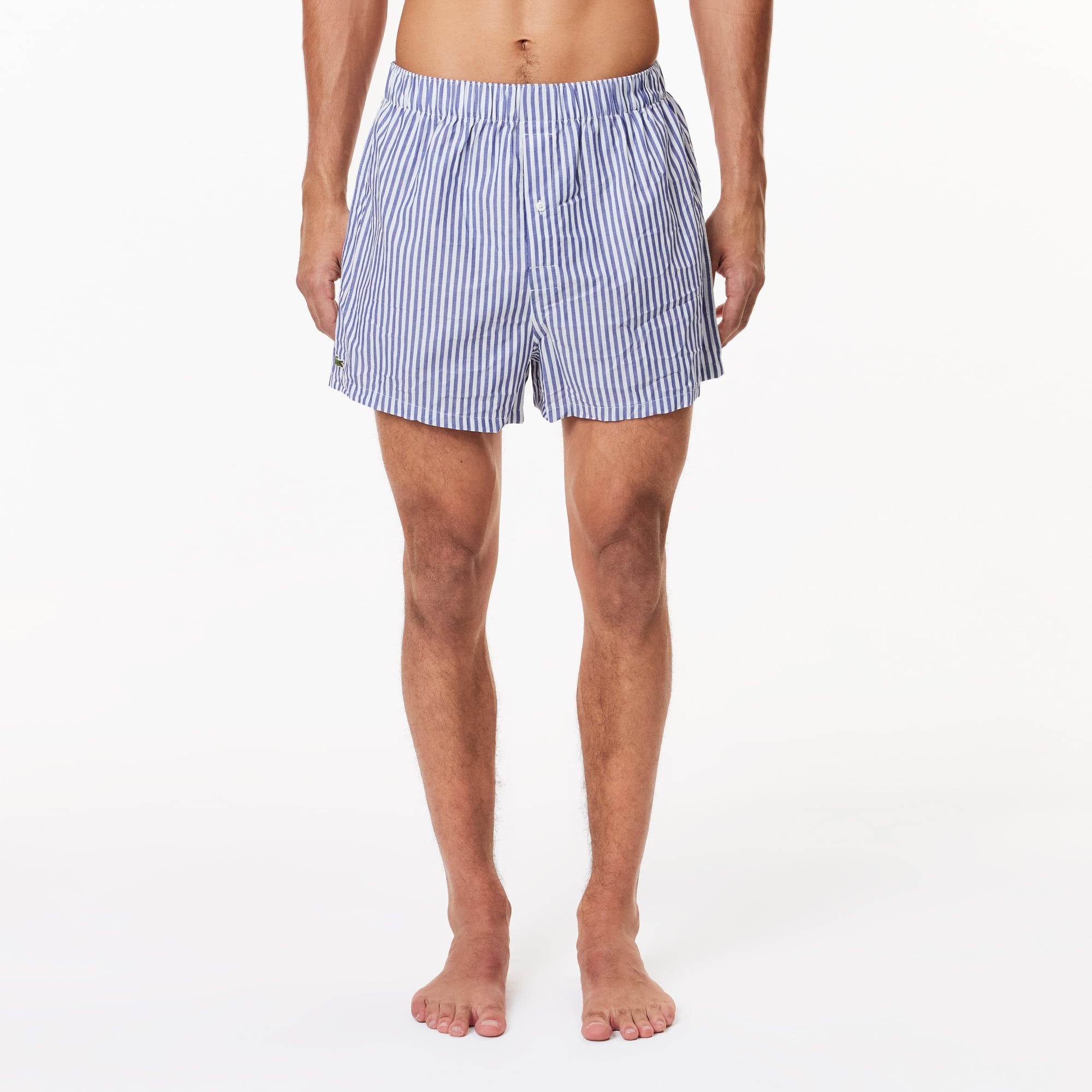 Lacoste Erkek Çizgili 3'lü Mavi Boxer