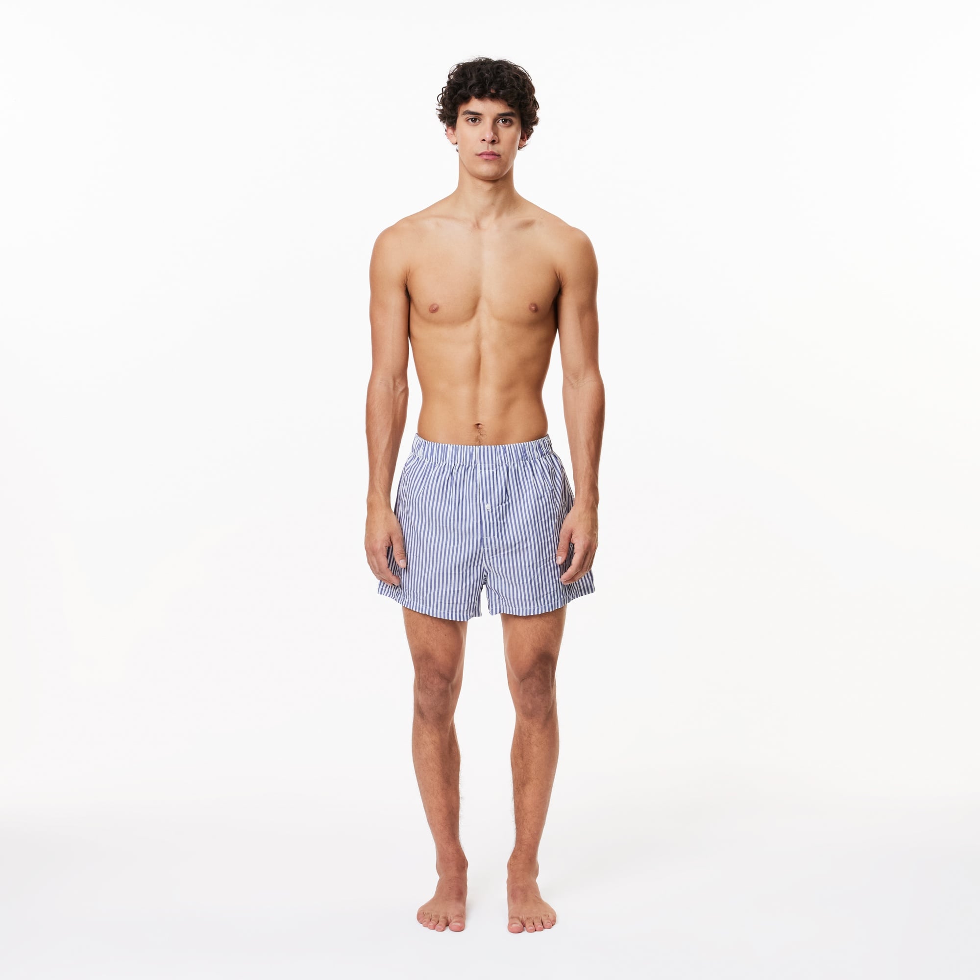 Lacoste Erkek Çizgili 3'lü Mavi Boxer