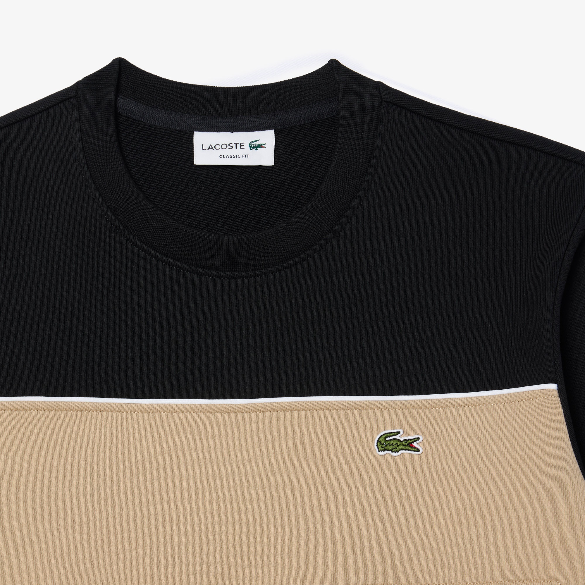 Lacoste Erkek Classic Fit Bisiket Yaka Renk Bloklu Siyah Sweatshirt