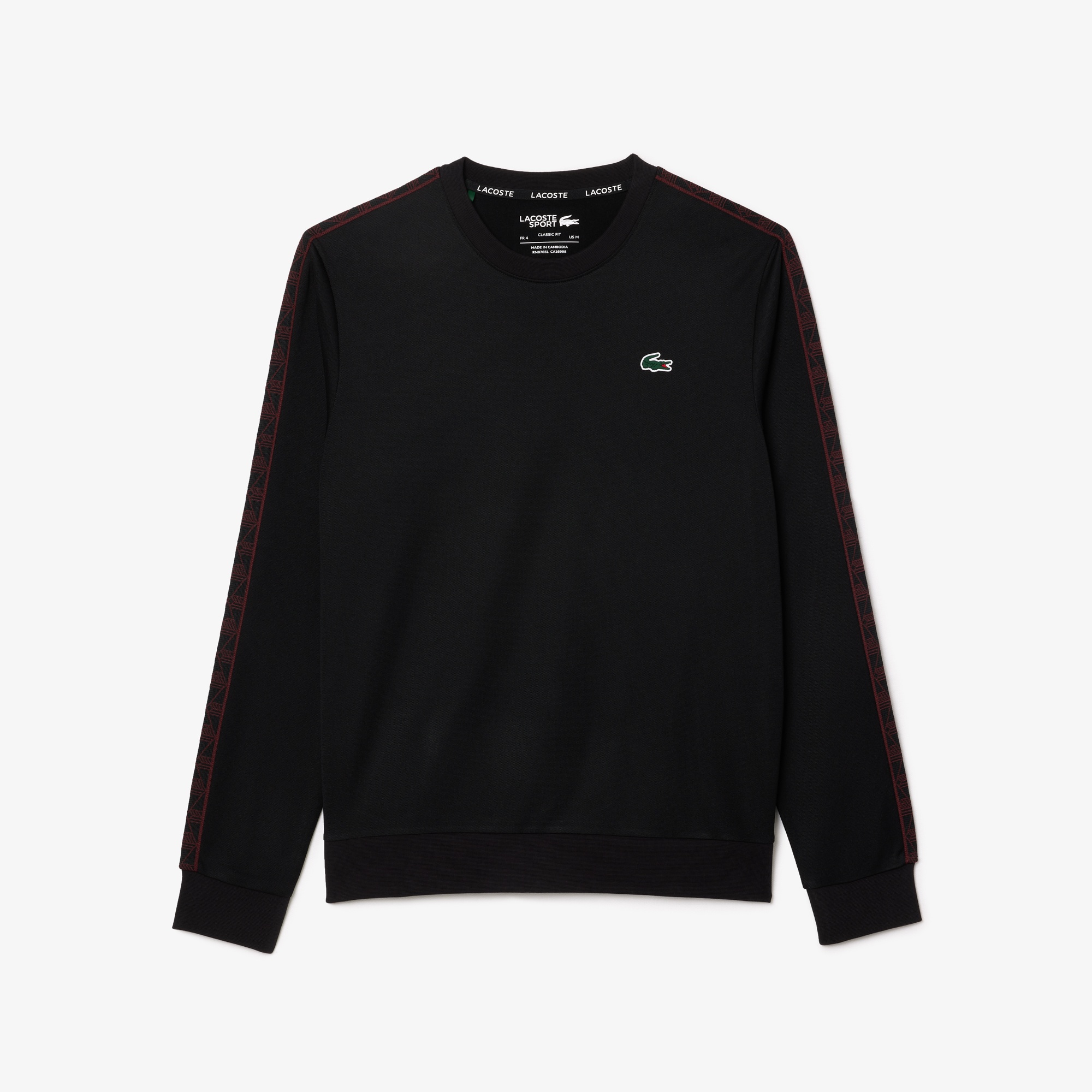 Lacoste Erkek Classic Fit Bisiket Yaka Baskılı Siyah Sweatshirt