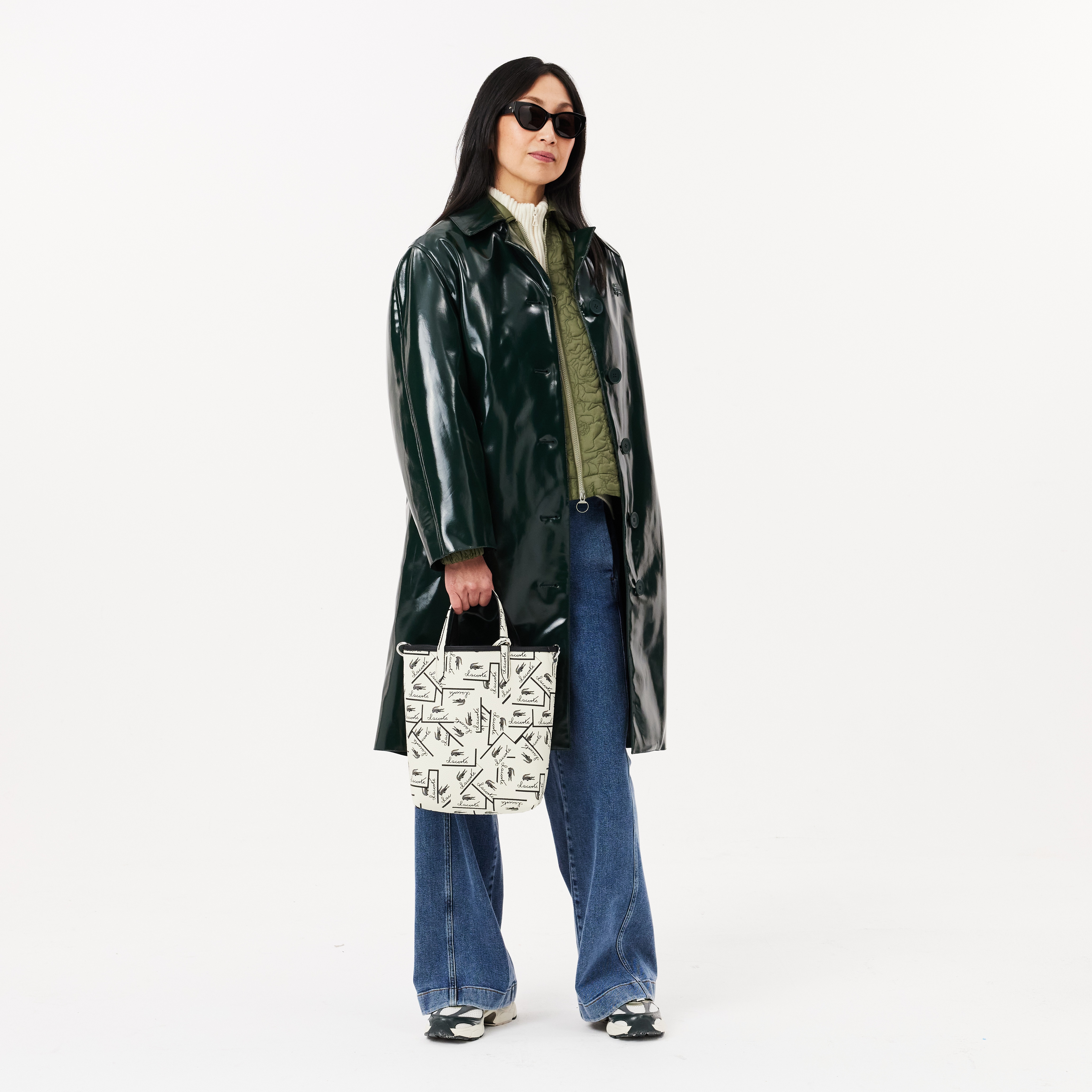 Lacoste Anna Kadın Çift Taraflı Siyah Omuz Çantası