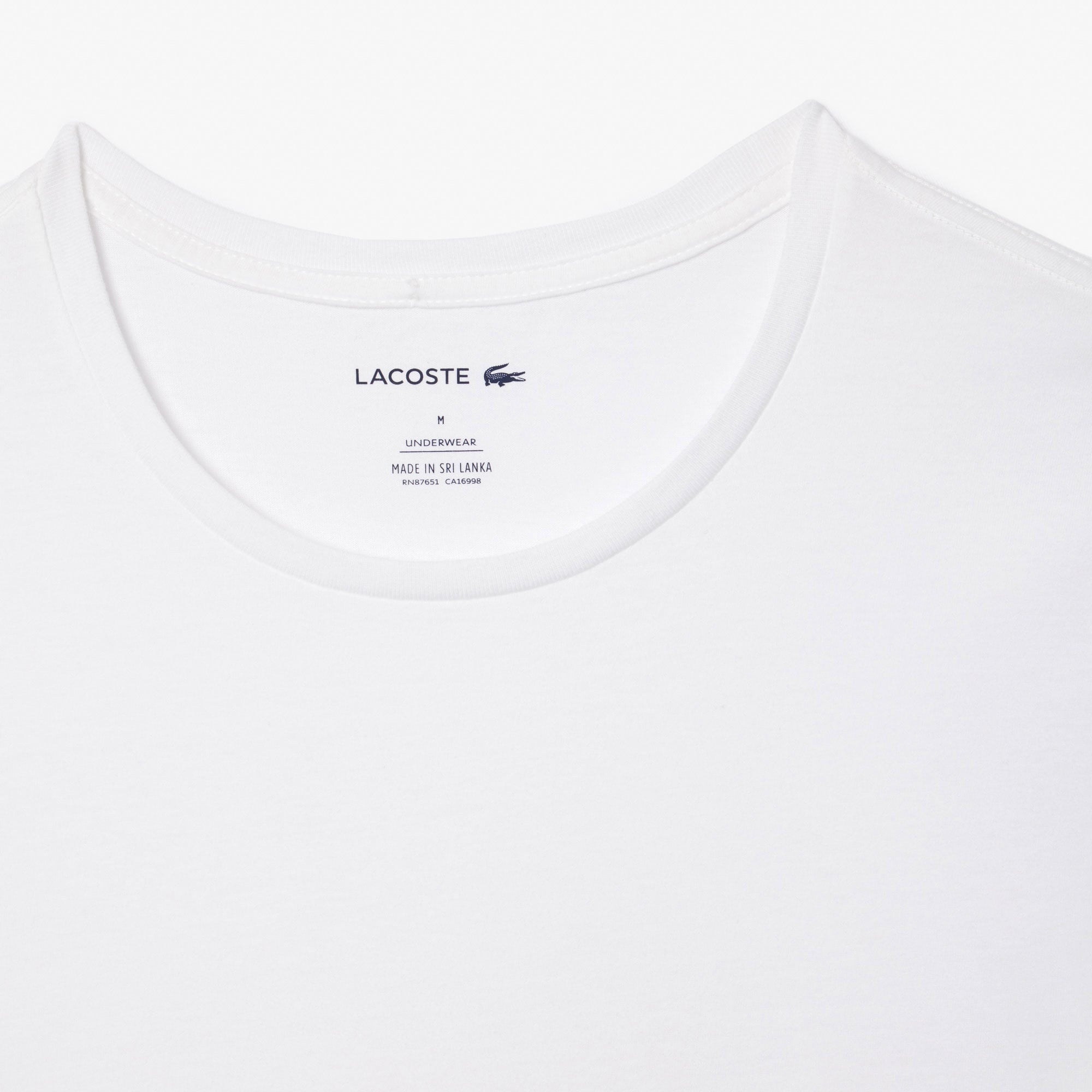 Lacoste Erkek Slim Fit Bisiklet Yaka 3'lü Beyaz T-Shirt
