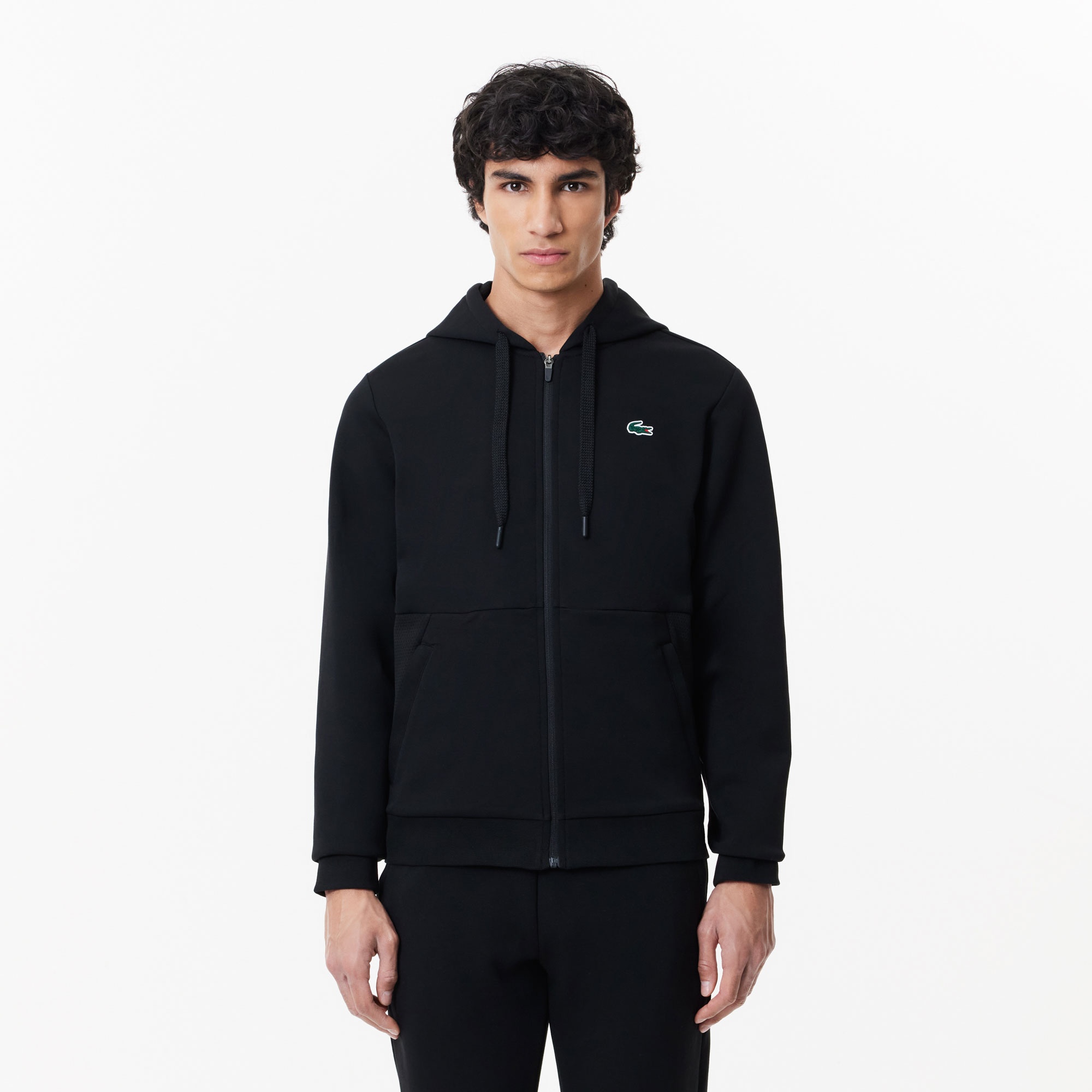 Lacoste Erkek Classic Fit Kapüşonlu Siyah Sweatshirt
