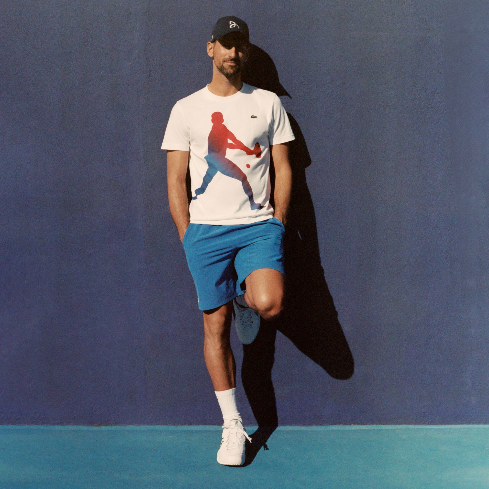 Lacoste Erkek Regular Fit Bisiklet Yaka Baskılı Beyaz T-shirt