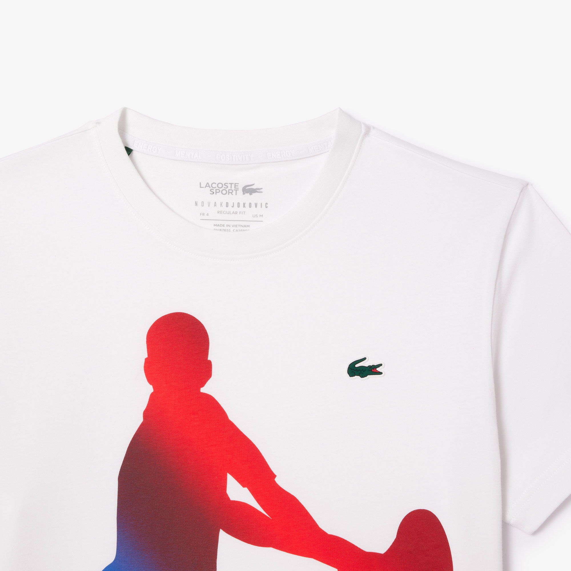 Lacoste Erkek Regular Fit Bisiklet Yaka Baskılı Beyaz T-shirt