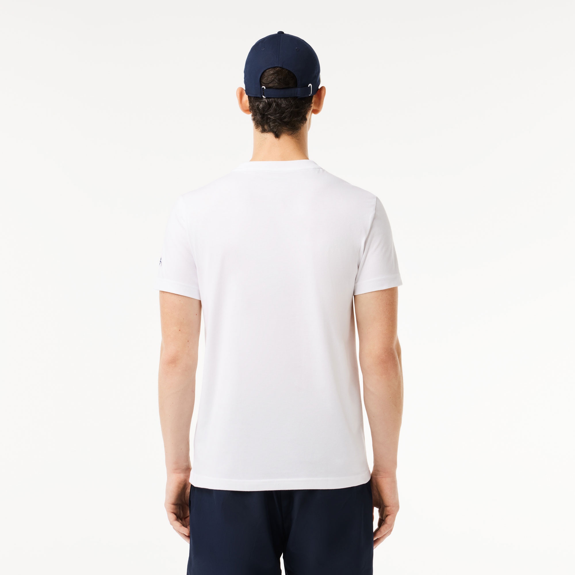 Lacoste Erkek Regular Fit Bisiklet Yaka Baskılı Beyaz T-shirt