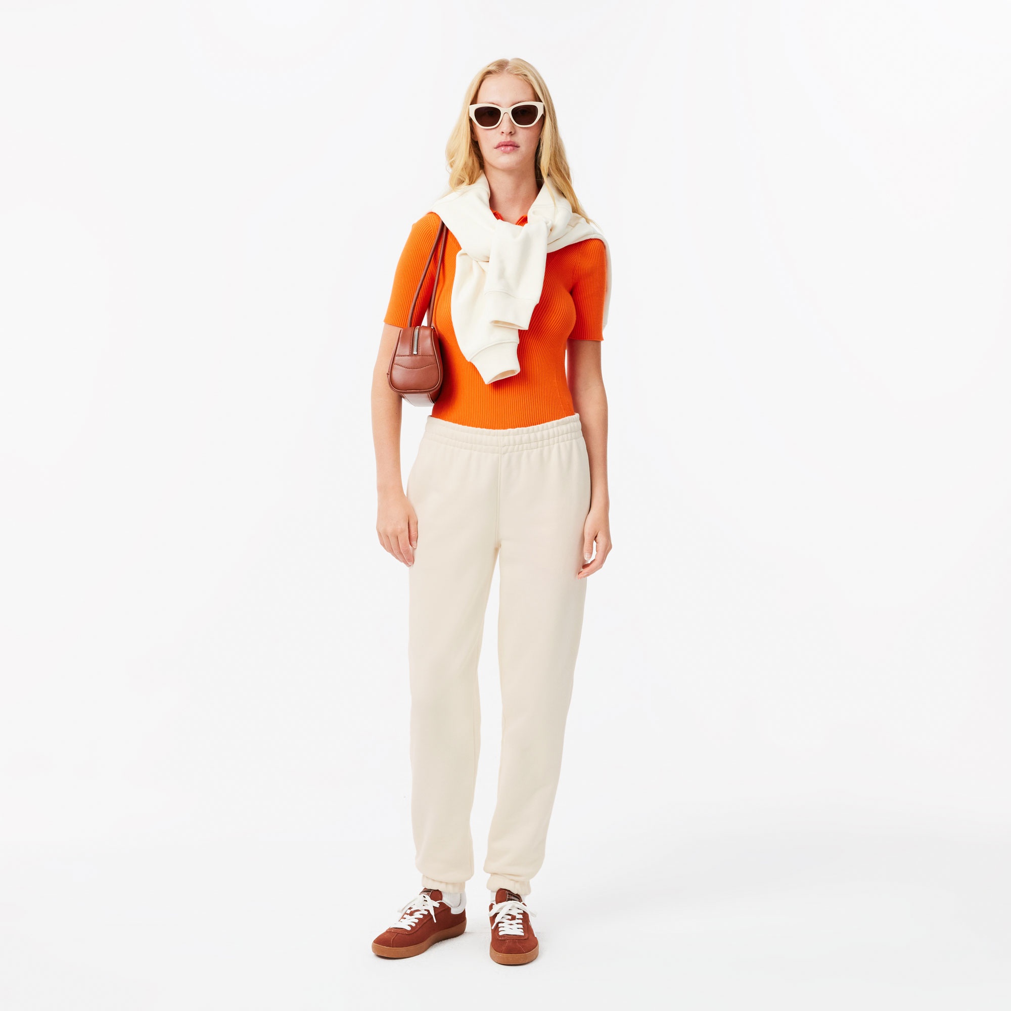 Lacoste Kadın Straight Fit Krem Eşofman Altı