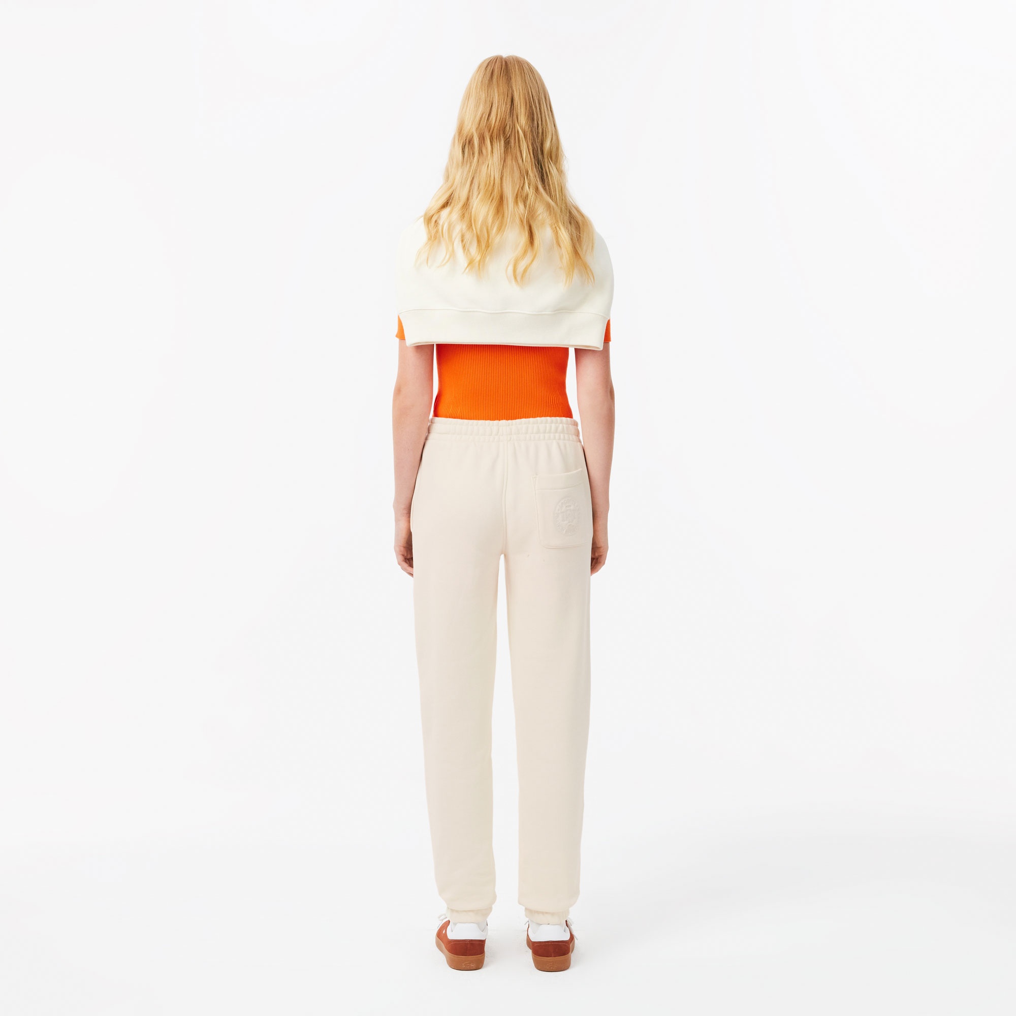 Lacoste Kadın Straight Fit Krem Eşofman Altı