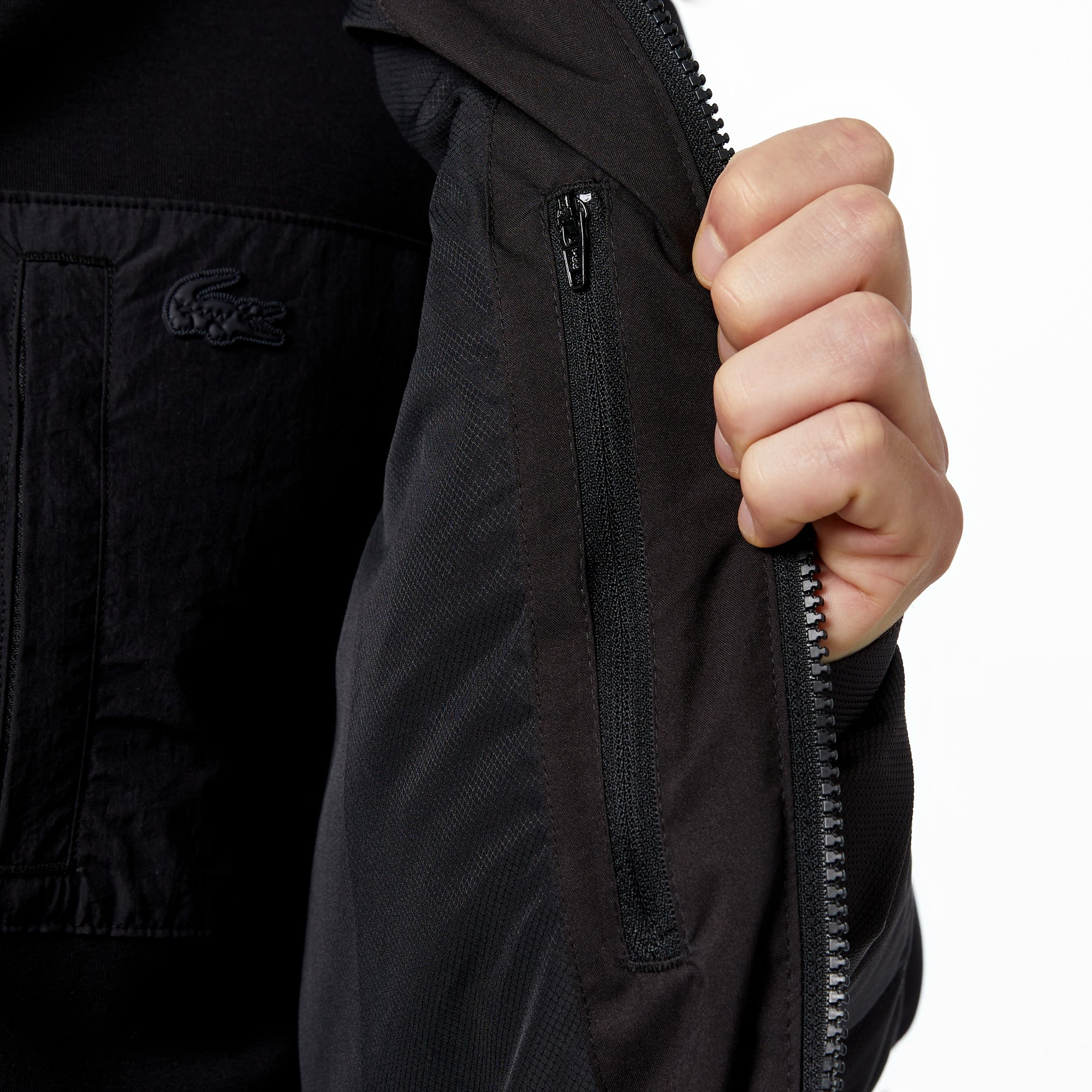 Lacoste Erkek Kapüşonlu Siyah Şişme Mont