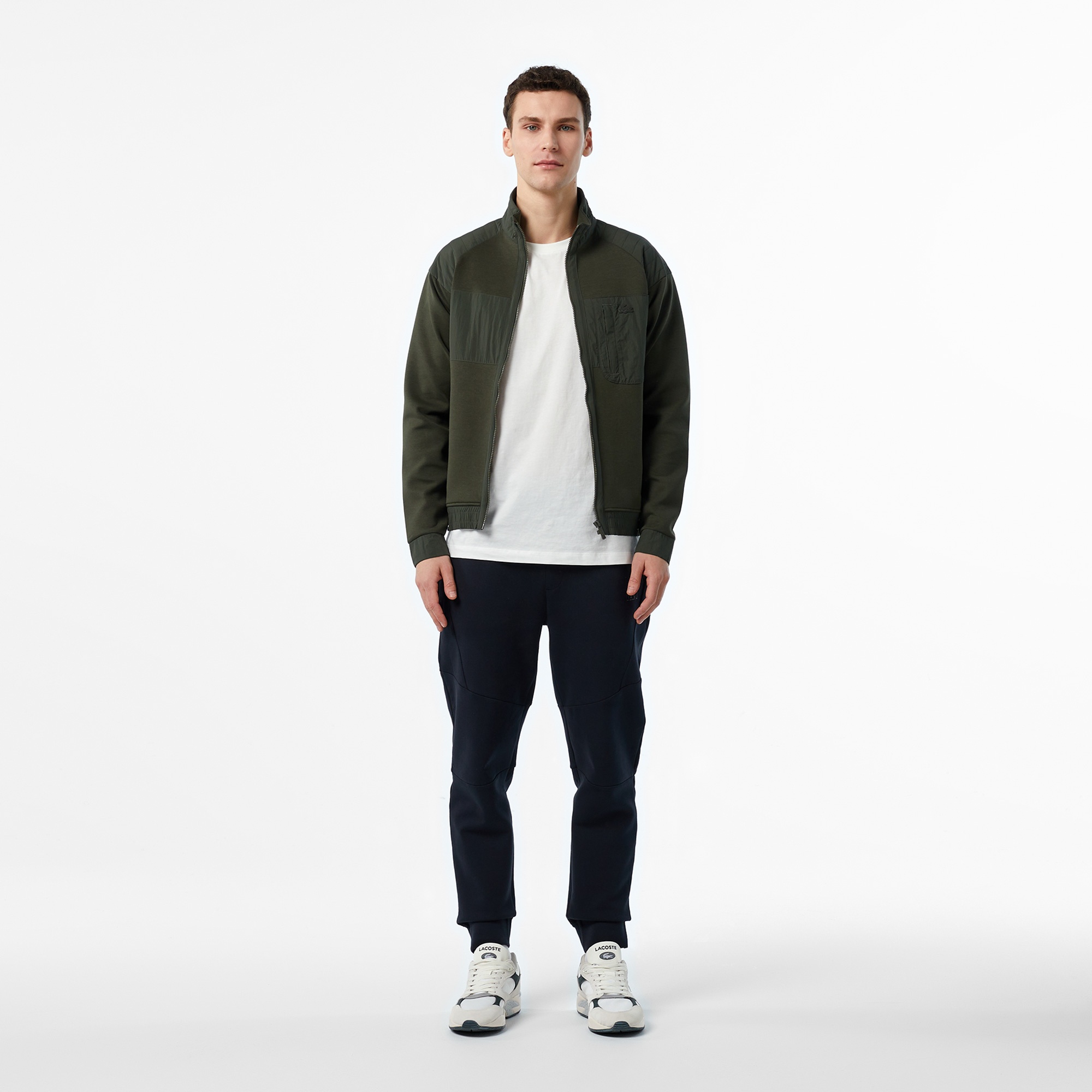Lacoste Erkek Regular Fit Fermuarlı Koyu Yeşil Sweatshirt