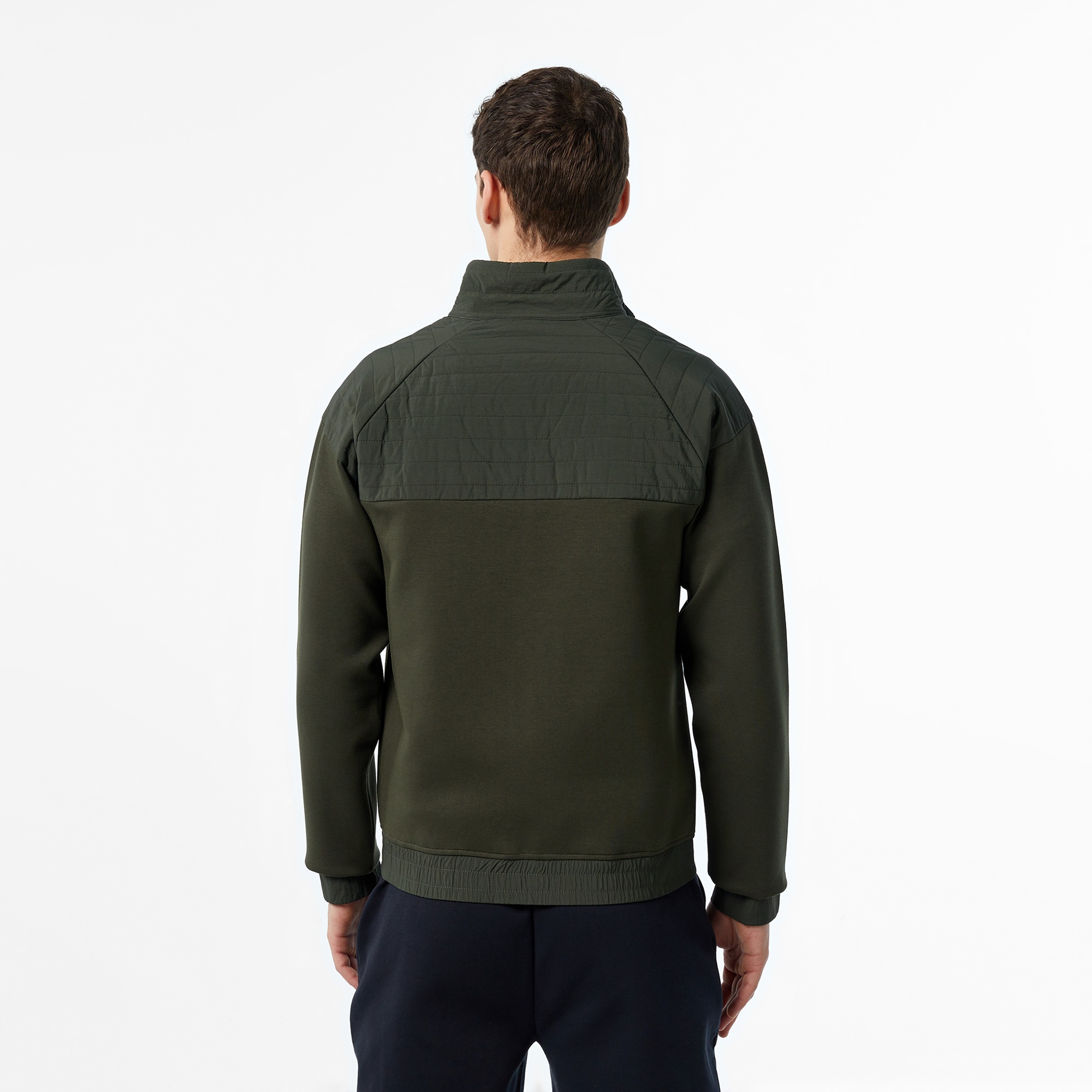 Lacoste Erkek Regular Fit Fermuarlı Koyu Yeşil Sweatshirt