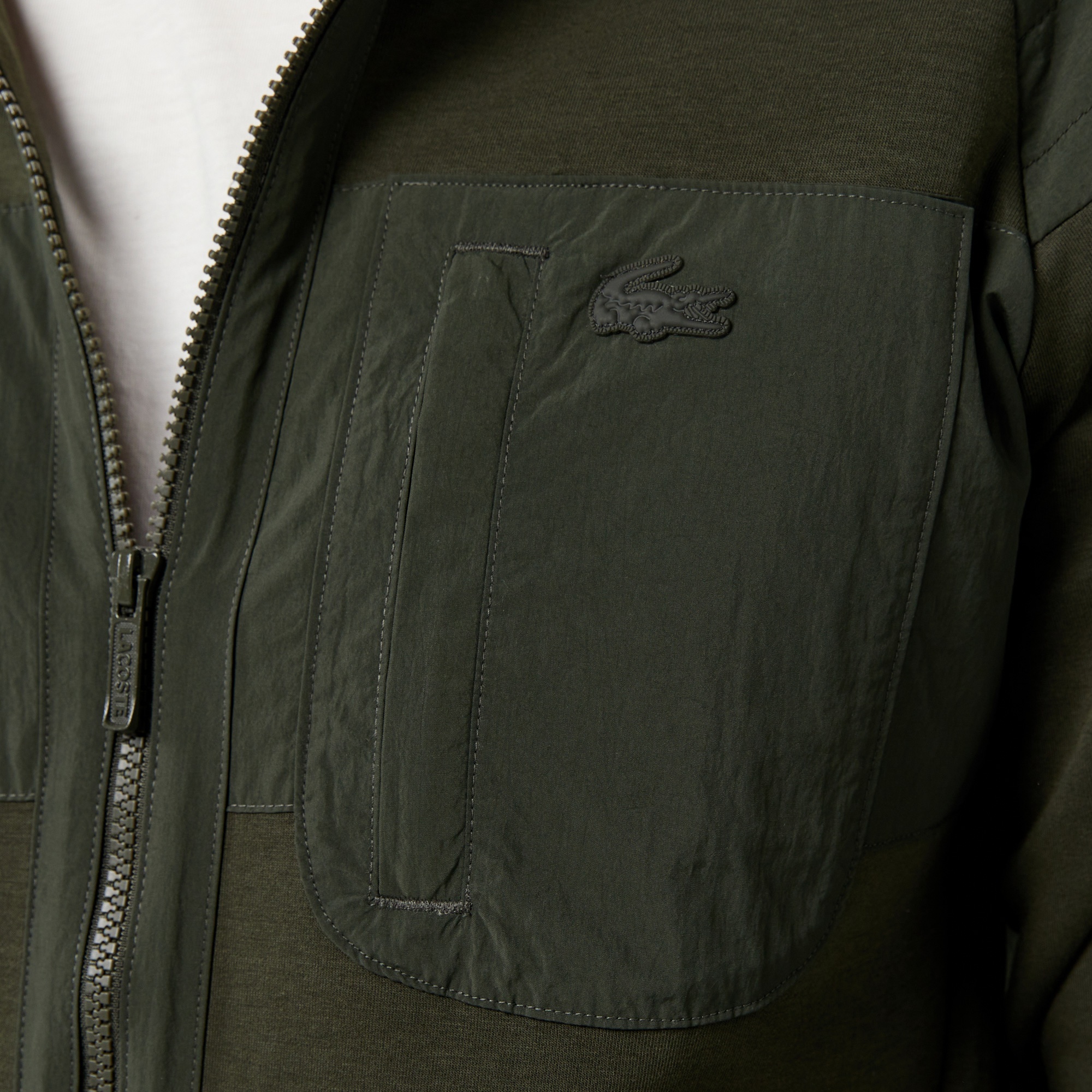 Lacoste Erkek Regular Fit Fermuarlı Koyu Yeşil Sweatshirt