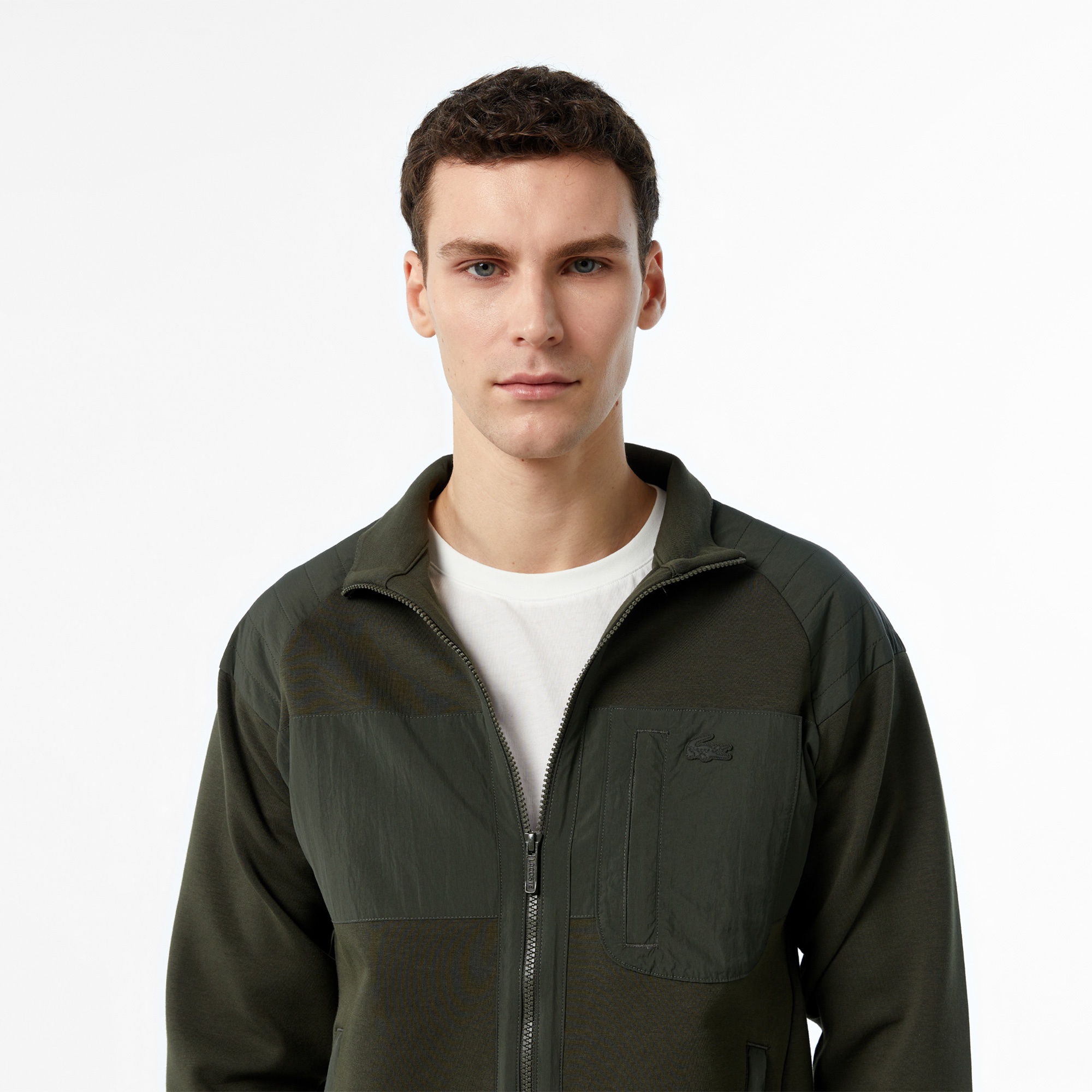 Lacoste Erkek Regular Fit Fermuarlı Koyu Yeşil Sweatshirt