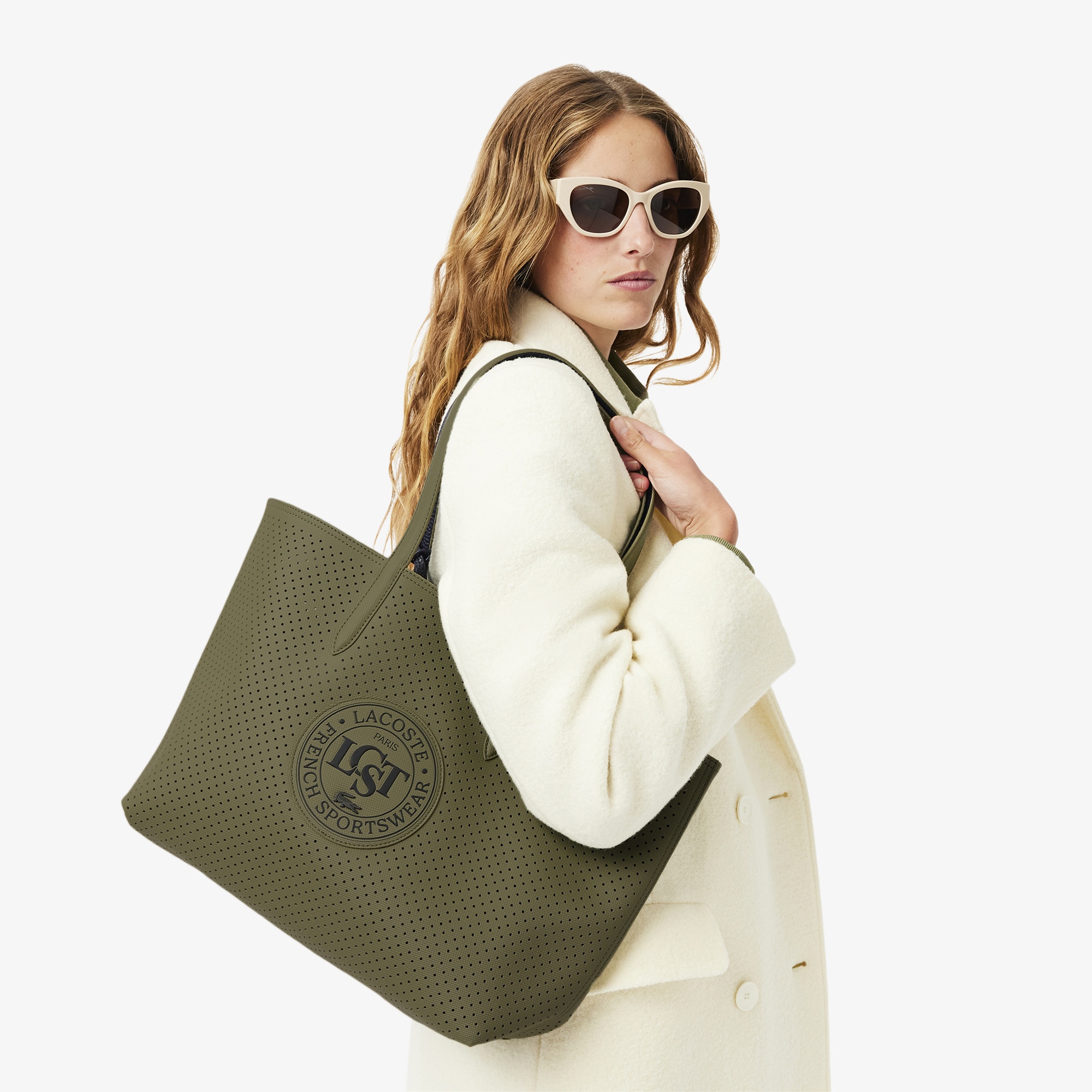 Lacoste Anna Kadın Çift Taraflı Haki Omuz Çantası