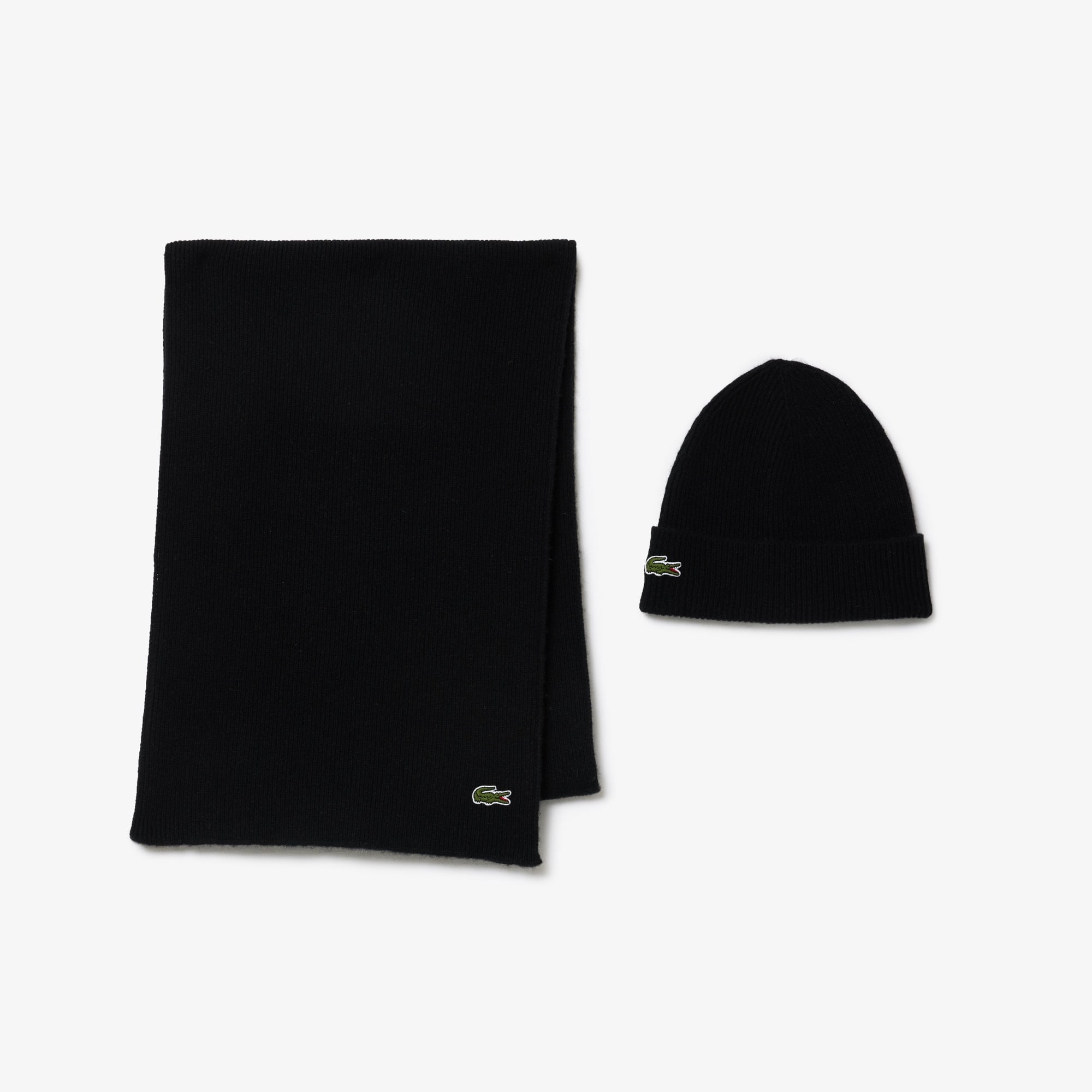 Unisex Siyah Atkı Bere Seti